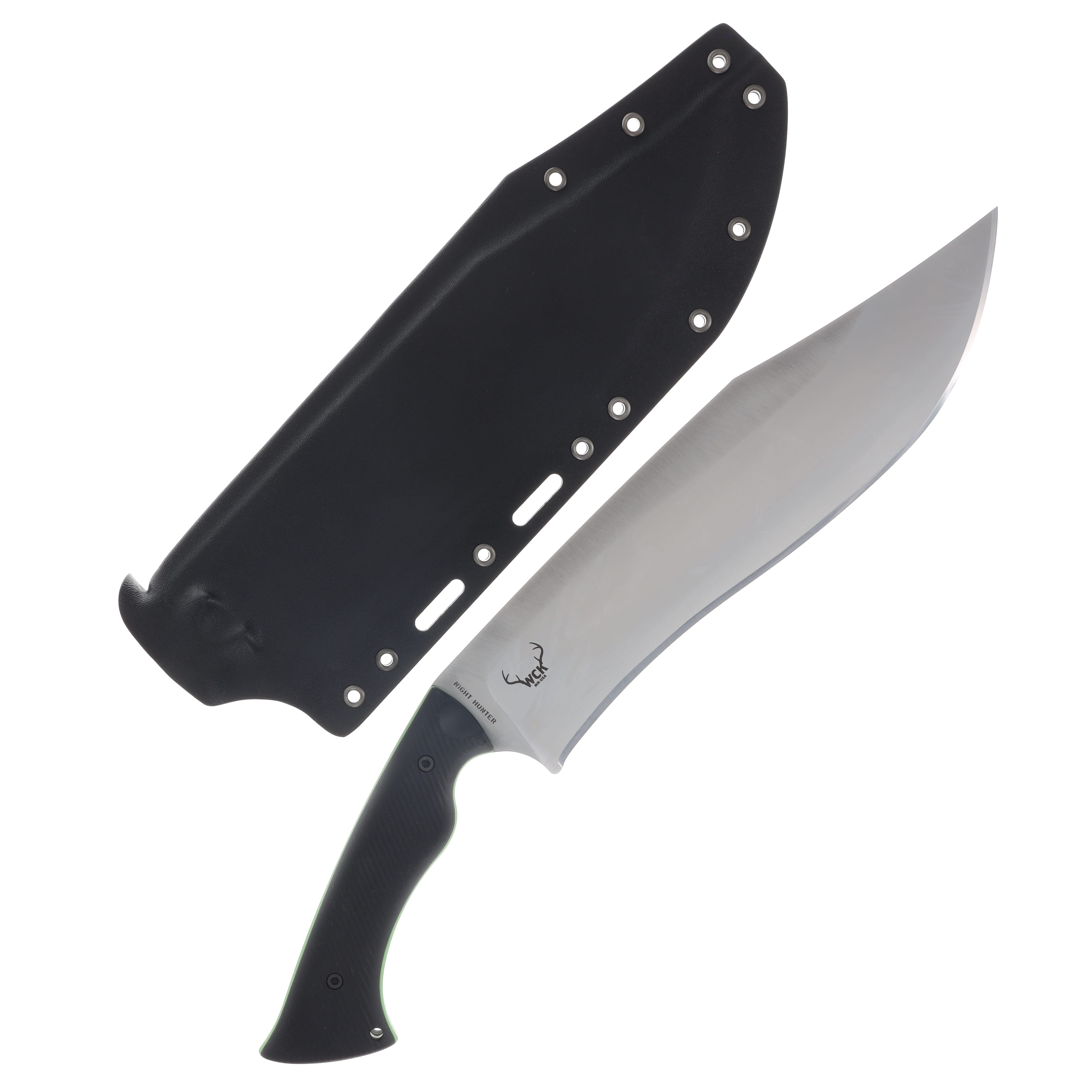Work Tuff Gear Night Hunter Gen 2 Fixed Blade Knife Satin K329/Black G-10 with Neon Green Liner SBG-K329 View 2