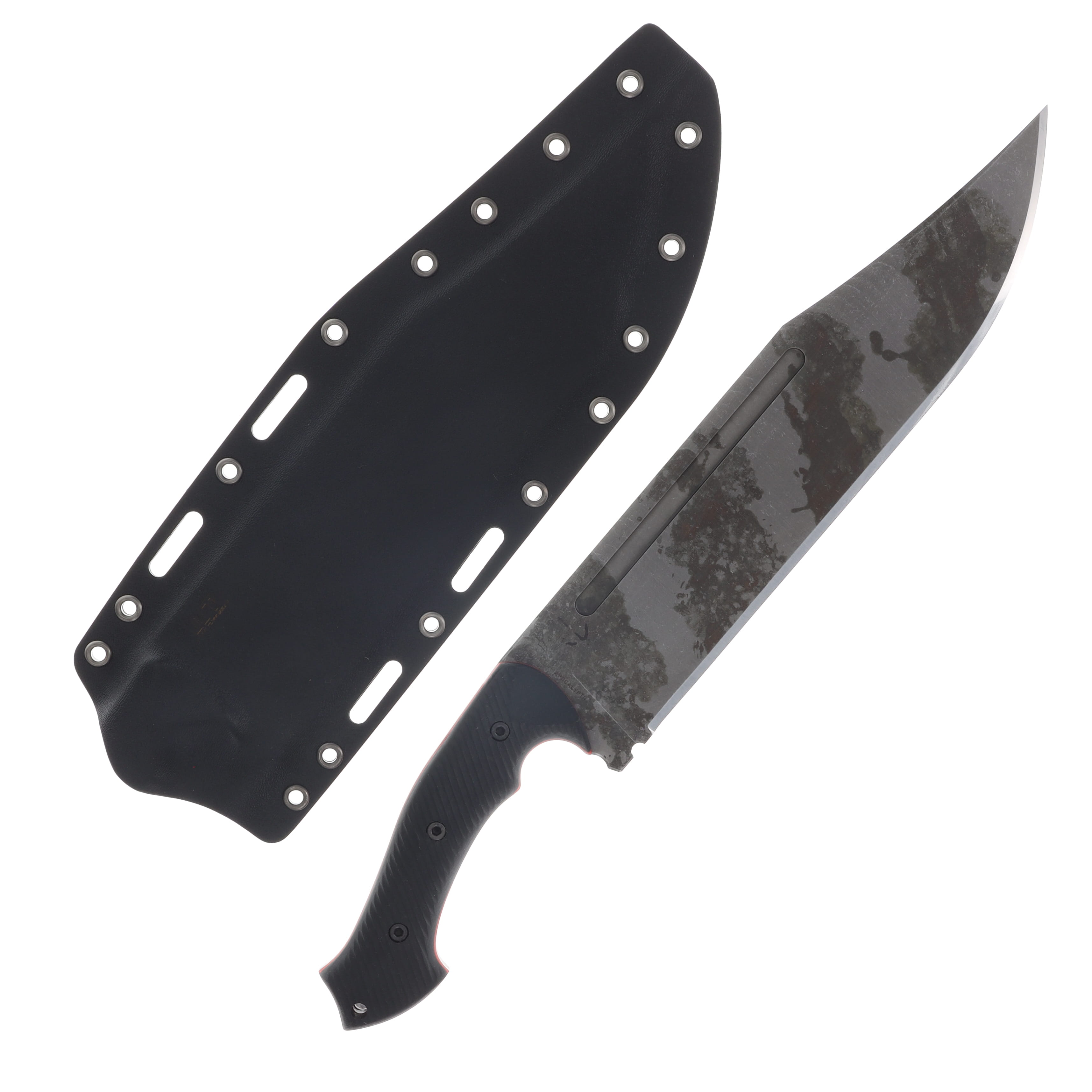 Work Tuff Gear Blackout Apocalypto Fixed Blade Knife Apocalyptic K329/Black G-10 with Red Liner ABR-K329 View 2