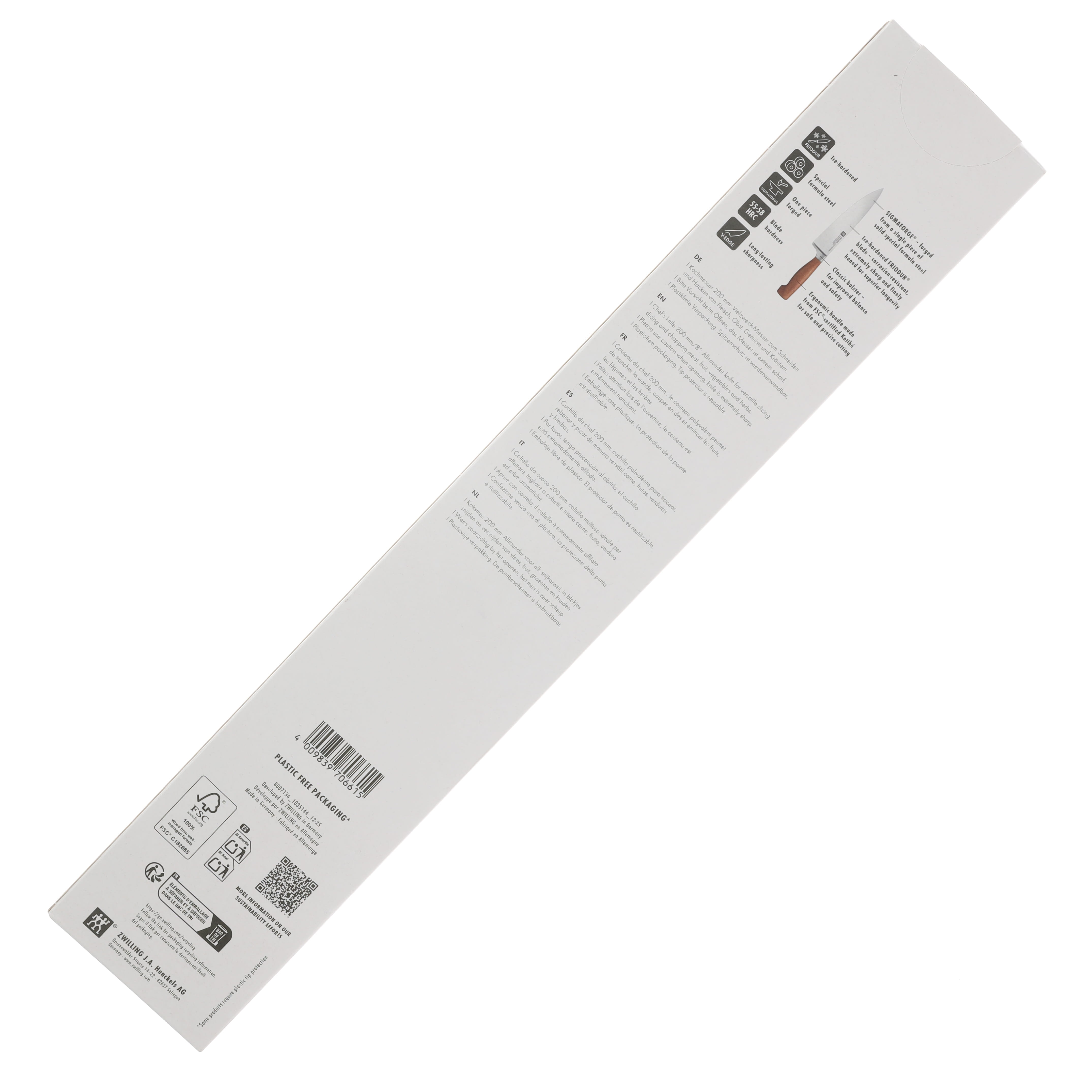 Henckels Four Star Chefs Knife Wood 8in Plain Satin Chef 1035144 View 4