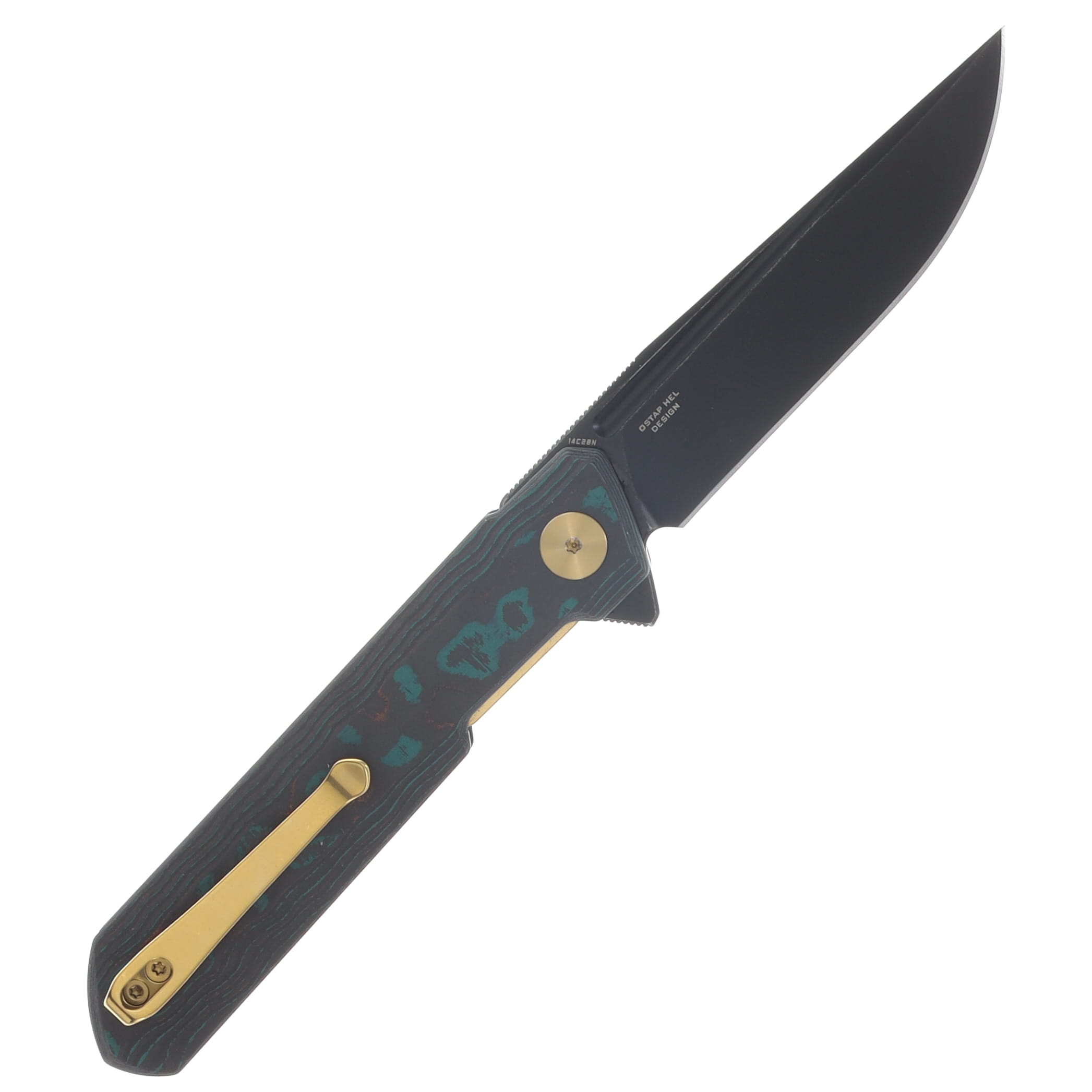 Bestechman Dundee Shipwreck Folding Knife Camo Carbon Handle BMK01-C-5SW View 2