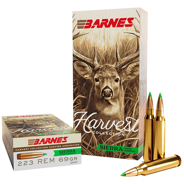 Barnes Harvest Collection .223 Remington Rifle Ammo 20 Rounds Brass Centerfire 69 Grain Sierra Tipped GameKing 32397 View 1