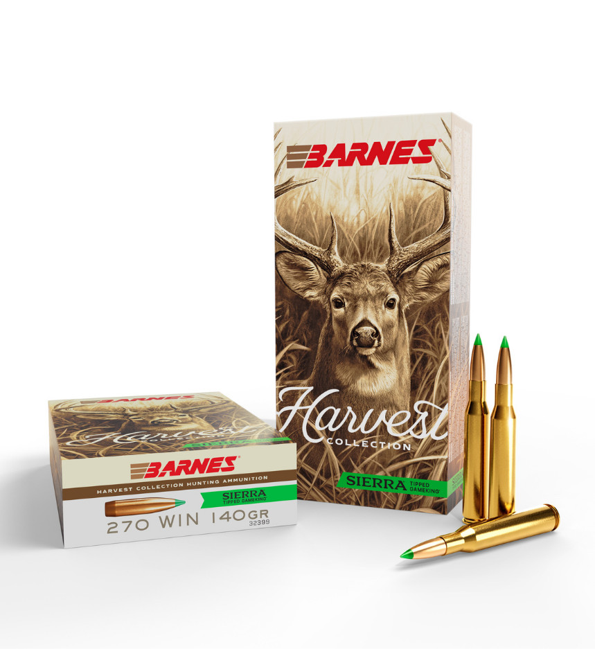 Barnes Bullets Harvest Collection 270 Winchester Rifle Ammunition 20 Rounds Brass Centerfire 140 Grain Sierra Tipped GameKing 32399 View 1