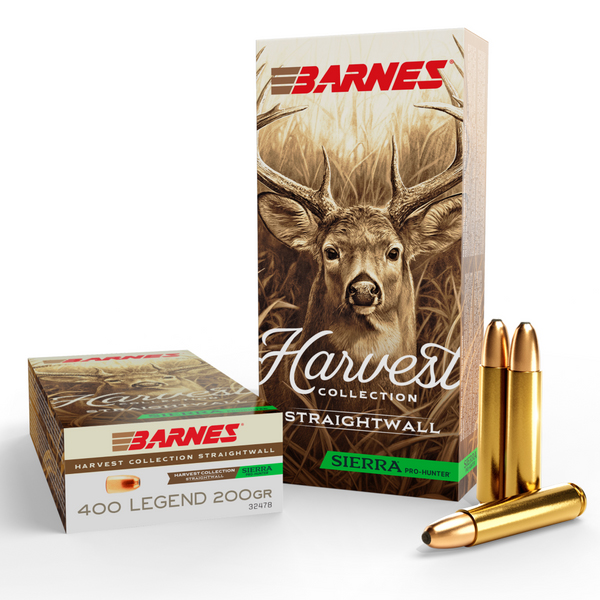 Barnes Harvest Collection Straightway 400 Legend Rifle Ammunition 20 Rounds Brass Centerfire 200 Grain Sierra Pro-Hunter JLP 32478 View 1