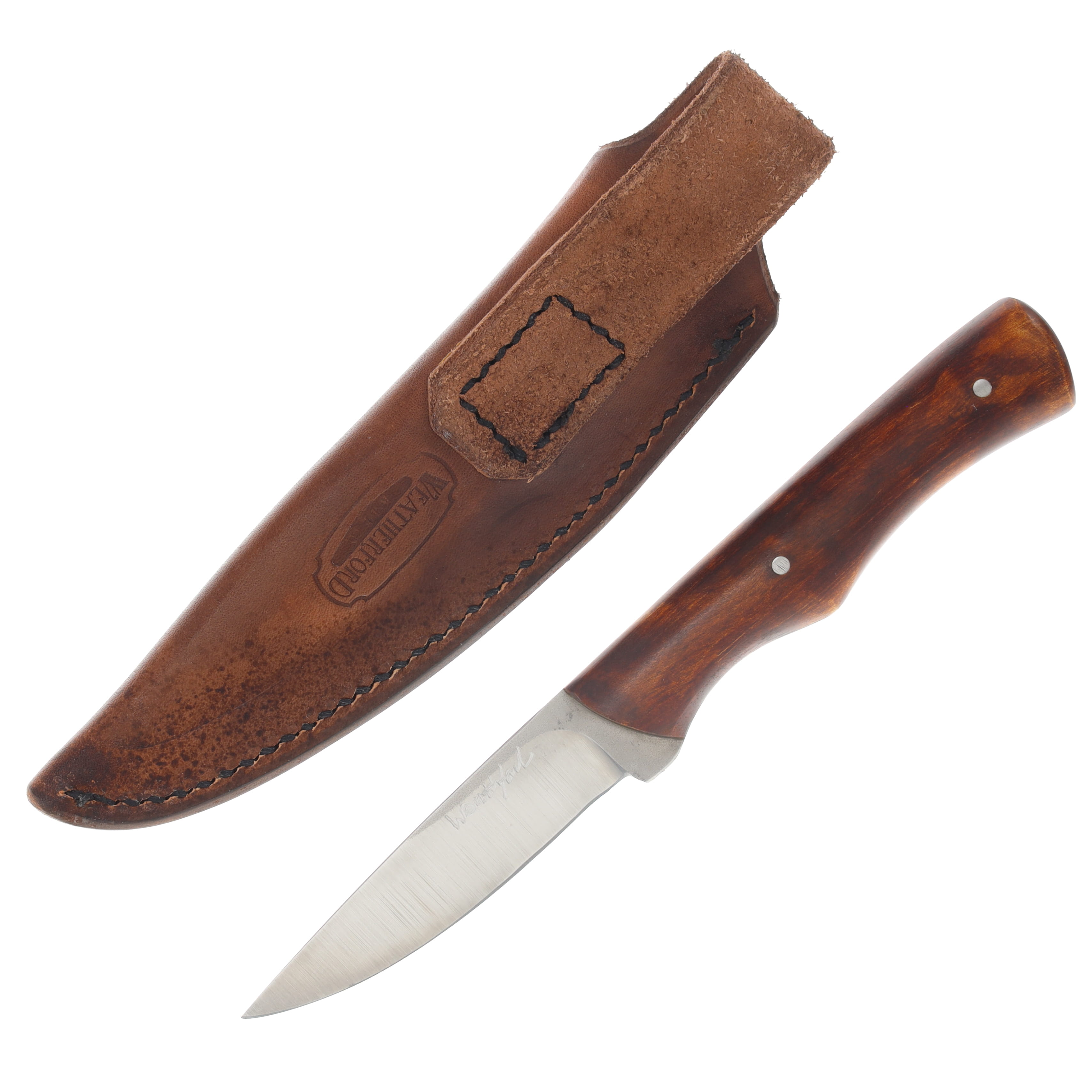 Weatherford Fixed Bird Knife Curly Maple Handle AEB-L Blade W/Sheath WKC777 View 2