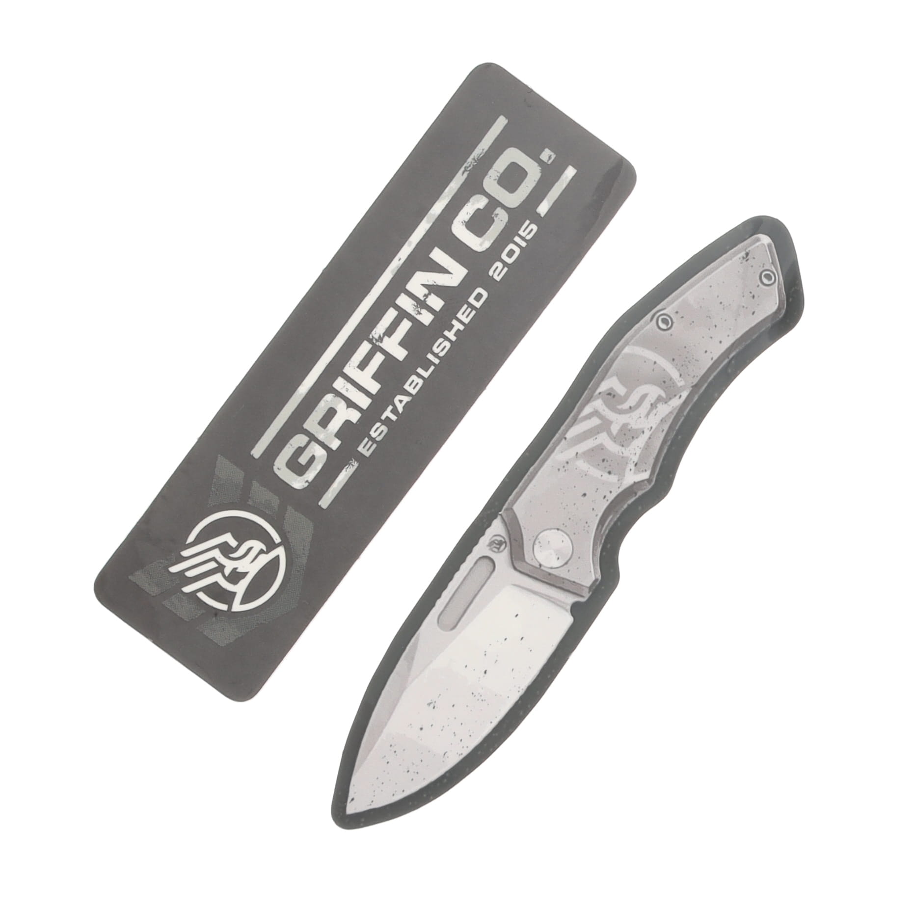 Griffin X Series 1946 Slipjoint Folding Knife Hand Rubbed Satin S90V/Light Stonewash Titanium with Olive Micarta Inlay GRIFF1946HRLSOM View 7