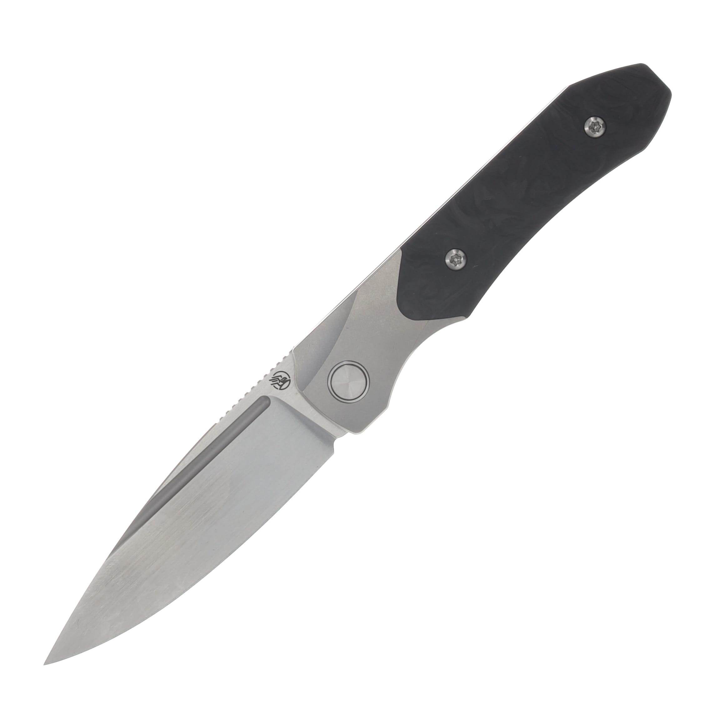 Griffin X Series 1946 Slipjoint Folding Knife Hand Rubbed Satin S90V/Light Stonewash Titanium with Marbled Carbon Fiber Inlay GRIFF1946HRLSMCF View 1