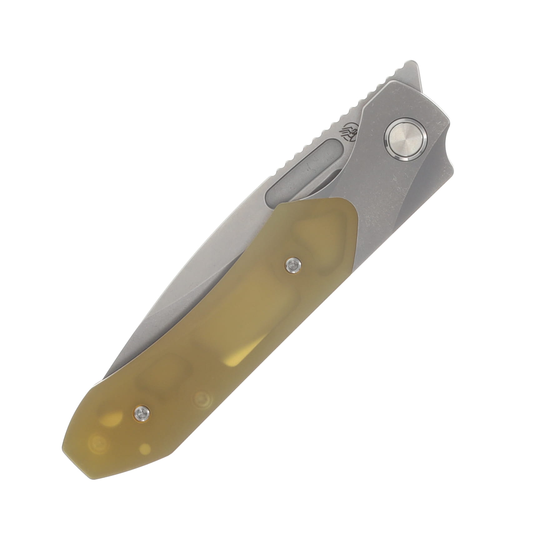 Griffin X Series Bolster Lock Folding Knife Light Stonewash Magnacut/Light Stonewash Titanium with Ultem Inlay GRIFFXSERIESLSWUI View 6