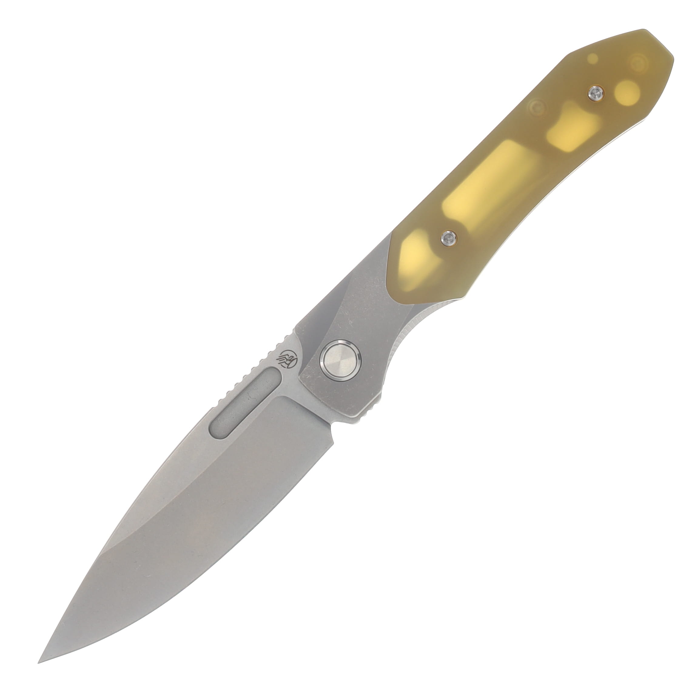 Griffin X Series Bolster Lock Folding Knife Light Stonewash Magnacut/Light Stonewash Titanium with Ultem Inlay GRIFFXSERIESLSWUI View 1