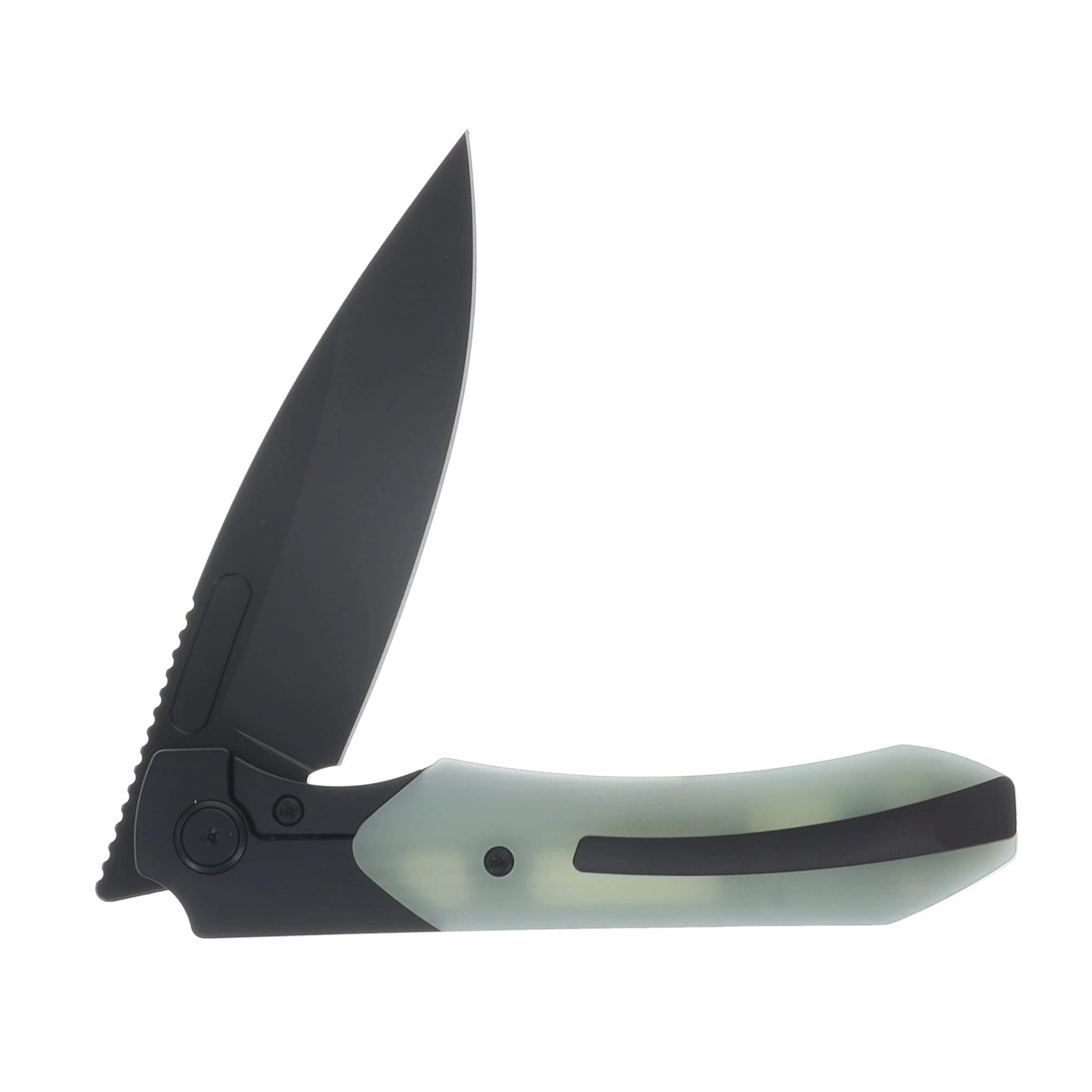 Griffin X Series Bolster Lock Folding Knife Black PVD Magnacut/Black PVD Titanium with Jade G-10 Inlay GRIFFXSERIESBWBG10I View 4