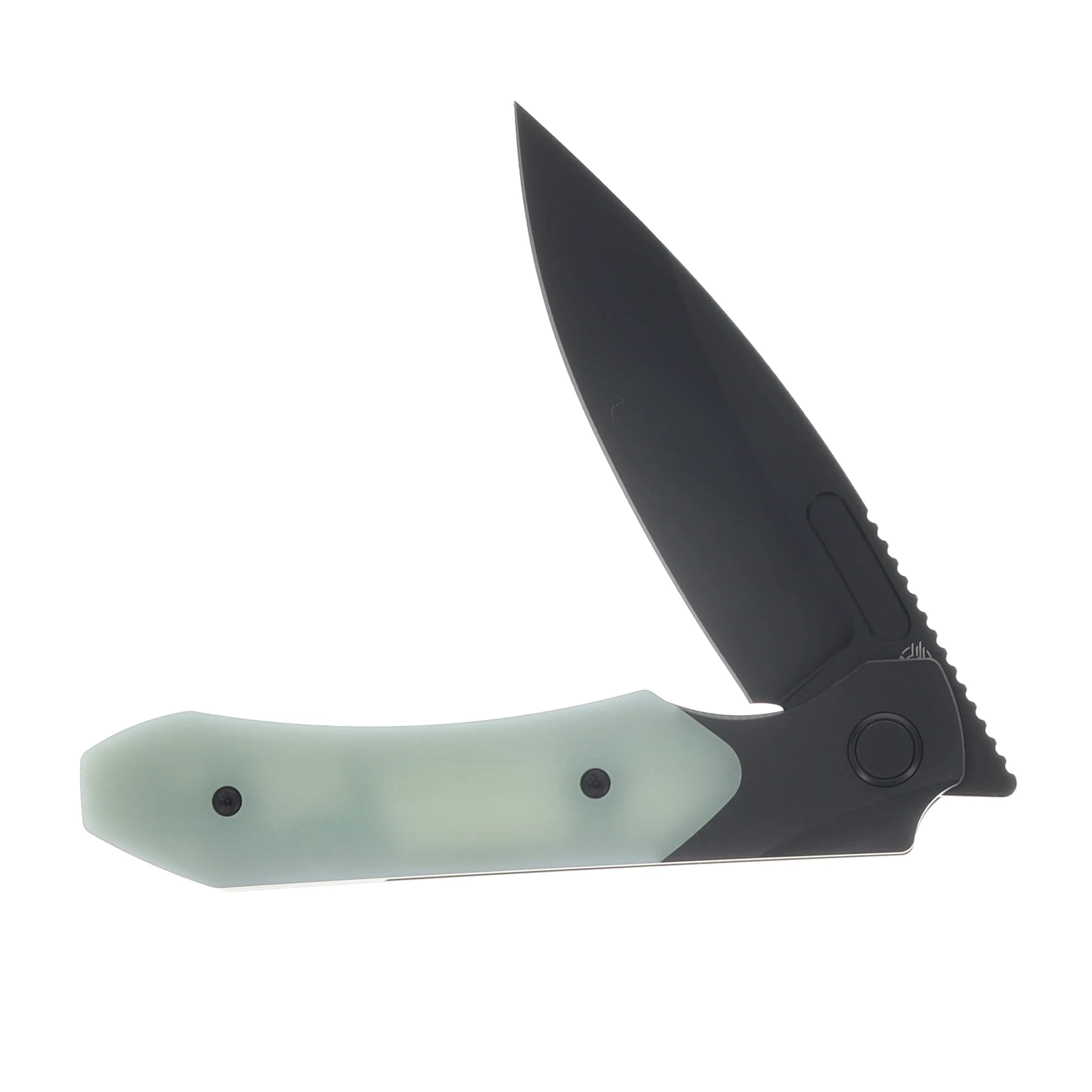 Griffin X Series Bolster Lock Folding Knife Black PVD Magnacut/Black PVD Titanium with Jade G-10 Inlay GRIFFXSERIESBWBG10I View 3