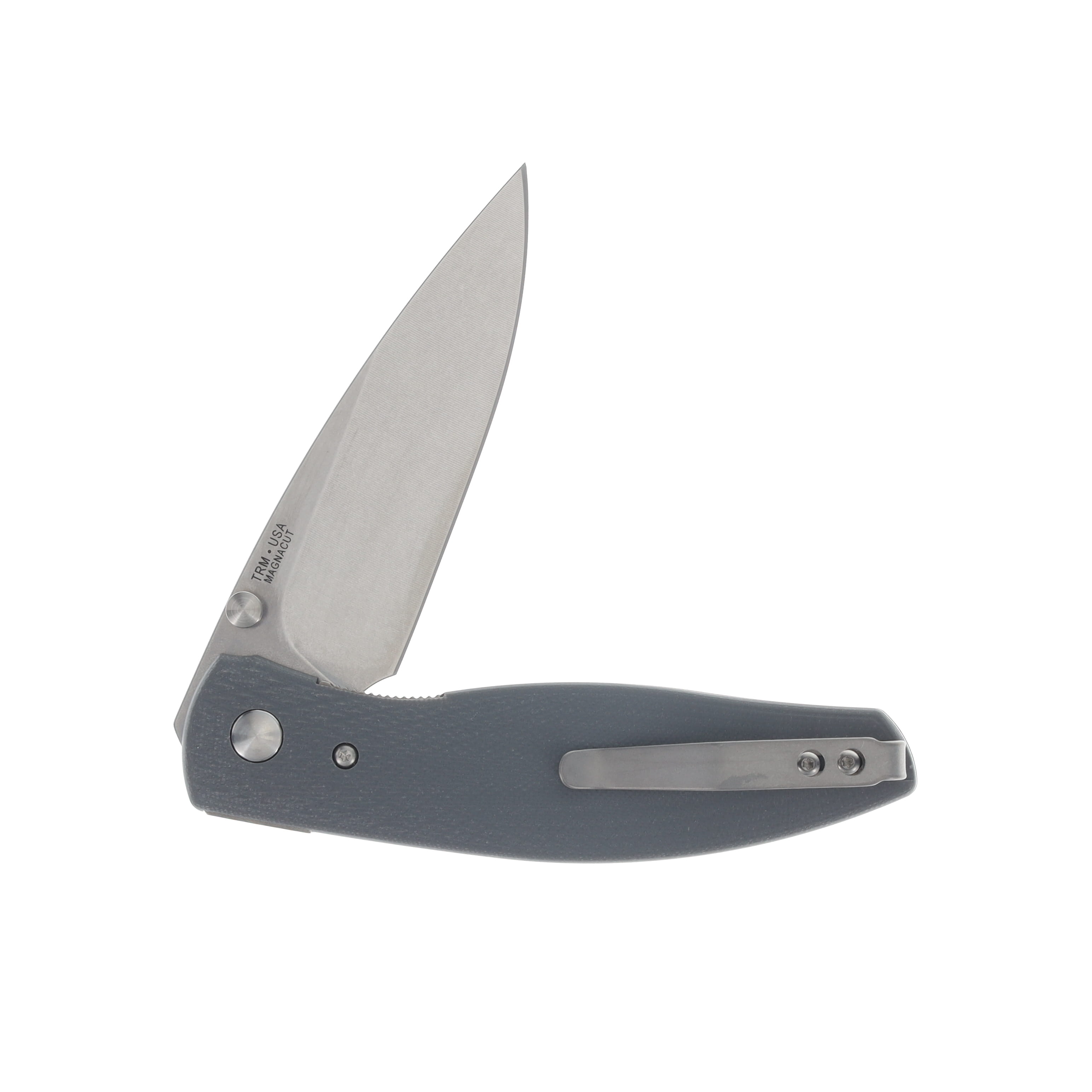 Three Rivers ATOM Linerlock Folder MagnaCut Steel Blade Slate Gray G10 Lizard Skin 3D Contoured Scales DLR-ATM-G10-LS View 4