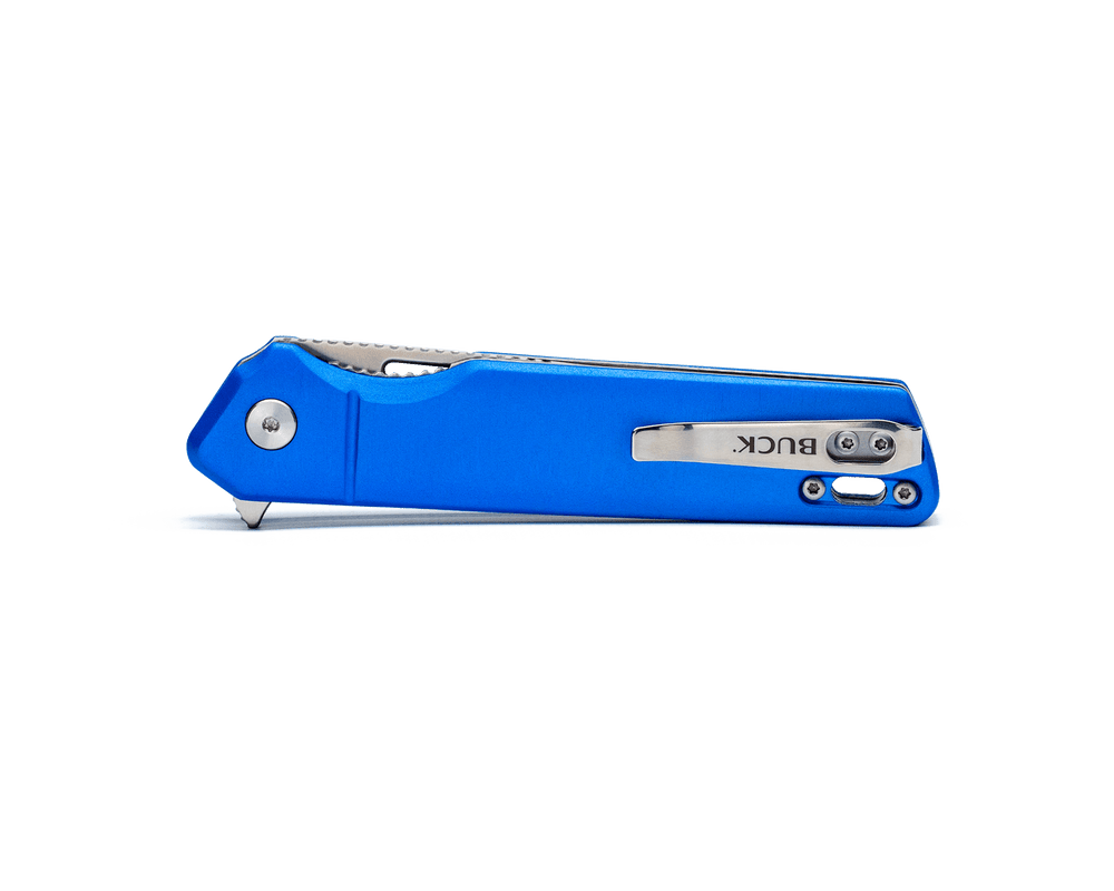 Buck Infusion AO Folding Knife Blue Aluminum Handle- 7Cr17MoV - Clam Pk BU13548 View 2