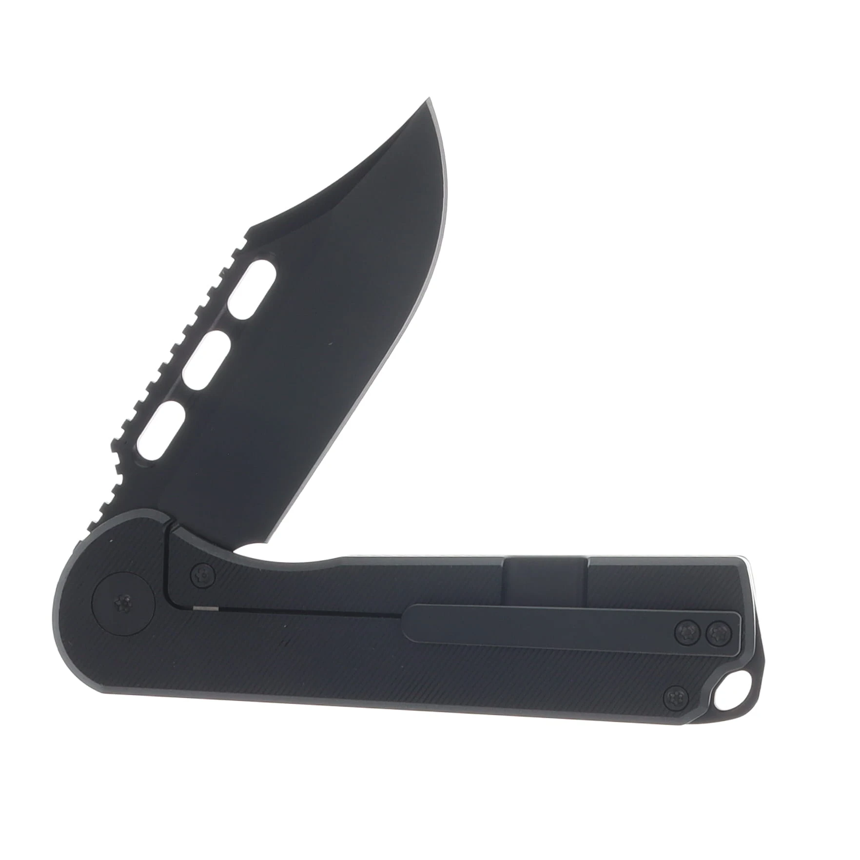 Voyage Bladeworks Avius Folding Knife Black  Titanium-Micarta Black 14C28N Clip Point VBAVIUSCP View 3