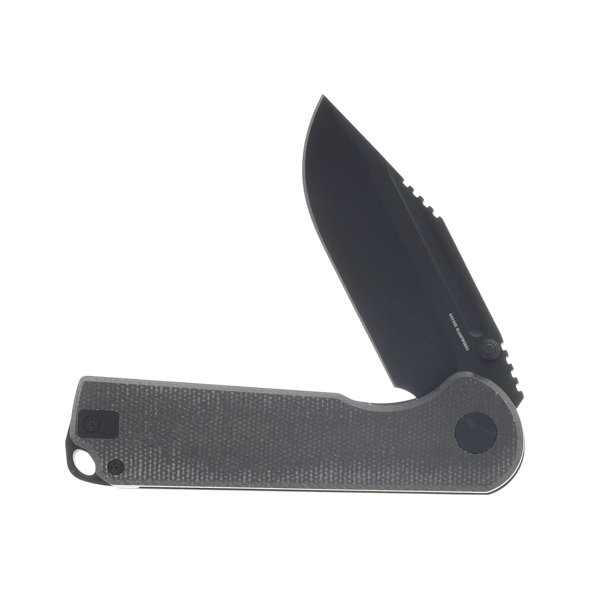 Voyage Bladeworks Avius Folding Knife Black Titanium-Micarta Black 14C28N Drop Point VBAVIUSDP View 3