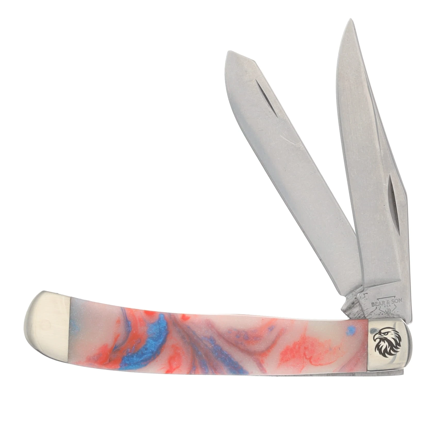Bear & Son SMKW Exclusive Star Spangled Firecracker Trapper Red, White & Blue UV Reflective/Glow in the Dark Micro Pearl SSF54 View 1