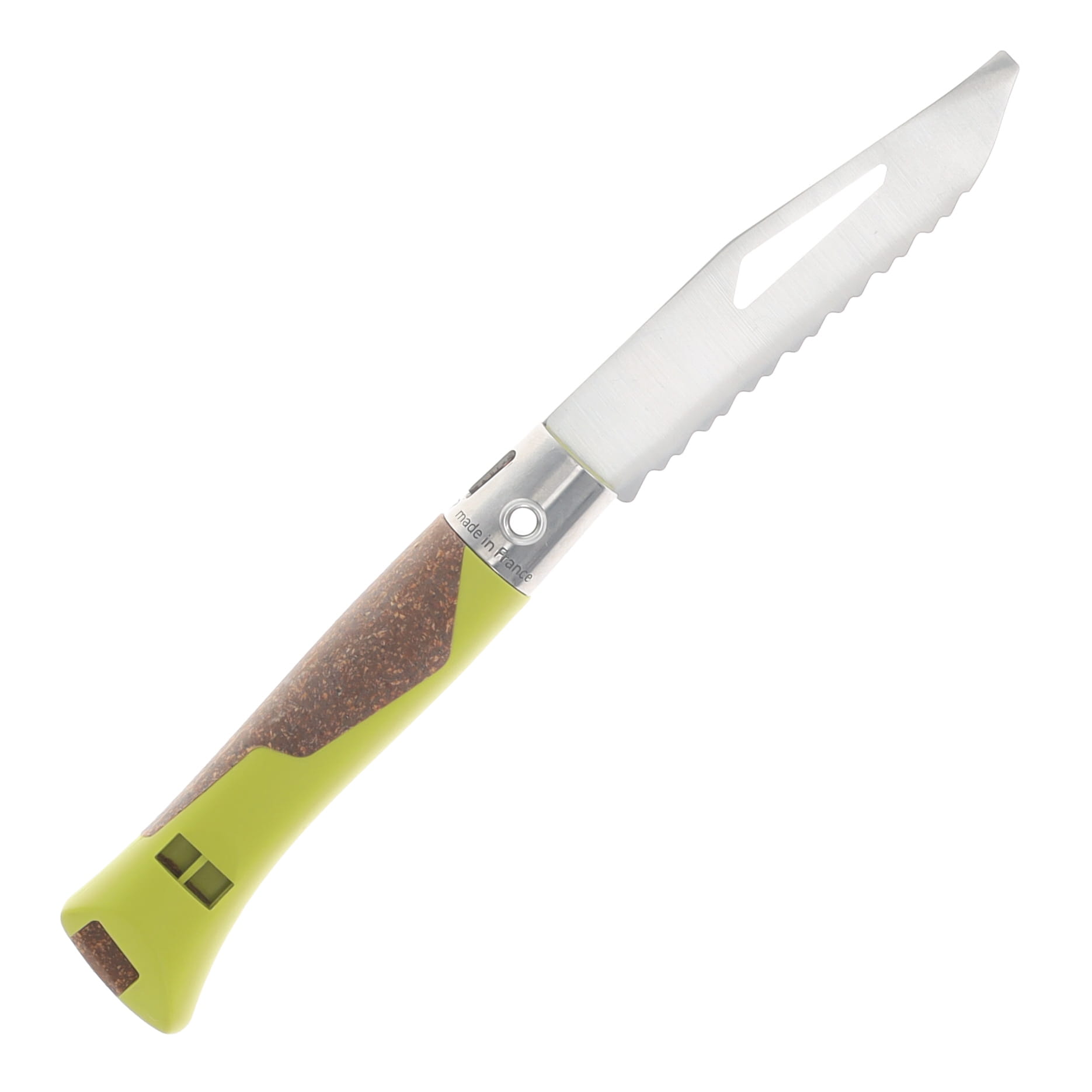 Opinel Neo7 Alpine Multi-tool Folding Knife Lime-Cork Handle Serrated Blade OP003241 View 2