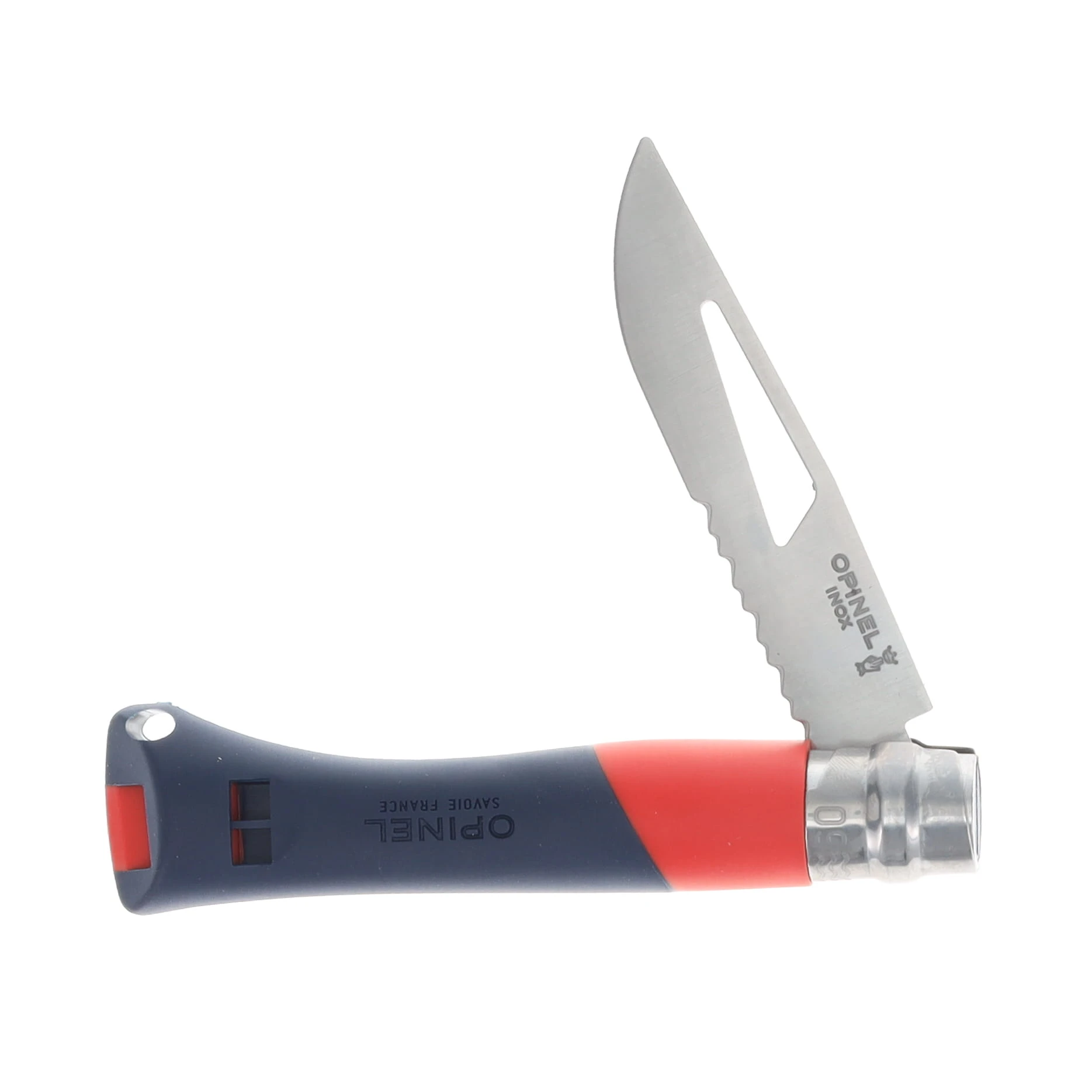 Opinel No. 09 Ocean Folding Knife Red W/Marlin Spike Part Serrate Blade OP003262 View 3