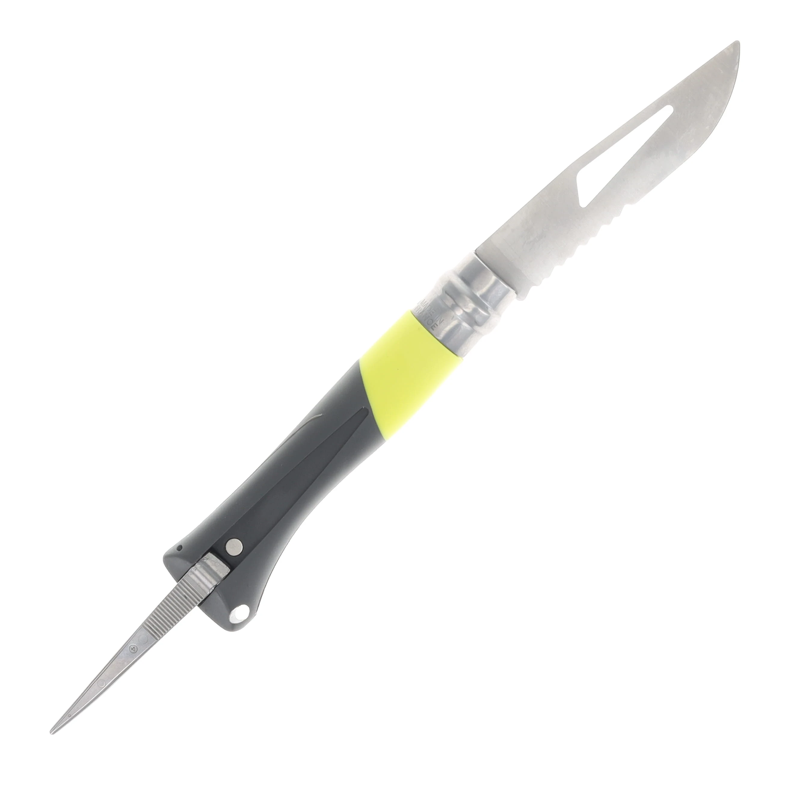 Opinel No. 09 Ocean Folding Knife Yellow W/Marlin Spike Part Serrate Blade OP003260 View 2