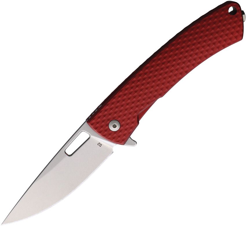 DPX Gear Aculus Flipper Folding Knife Red Aluminum Handle STN WSH D2 Blade DPXDPACF055 View 1
