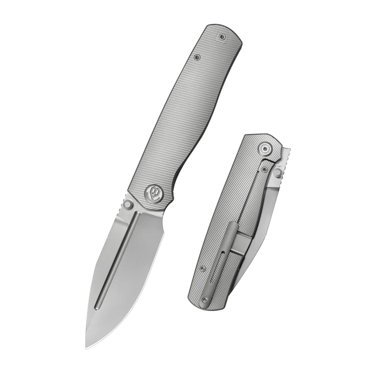 KB Knives Albatross Framelock Folder Gray Ti W/Micro Mill Bead Blast M390 Clip Point KUB471A View 1