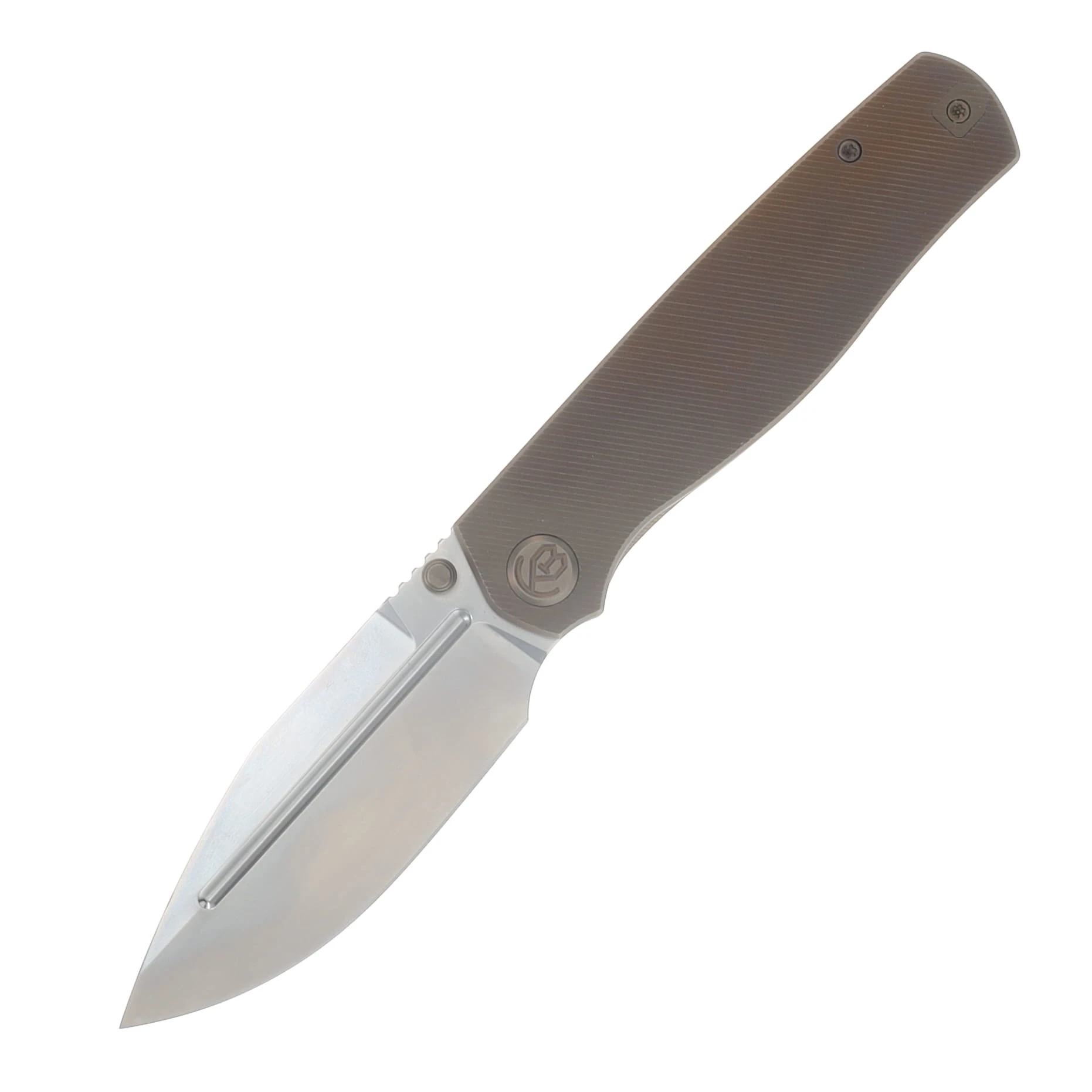 KB Knives Albatross Framelock Folder Bronze Ti W/ Micro Mill BB M390 Clip Point KUB471C View 1