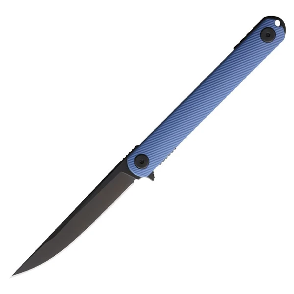 Spartan Blades Nemec Blue GFN 3.5in Plain Black PVD Straight Back SFBL12BL View 1