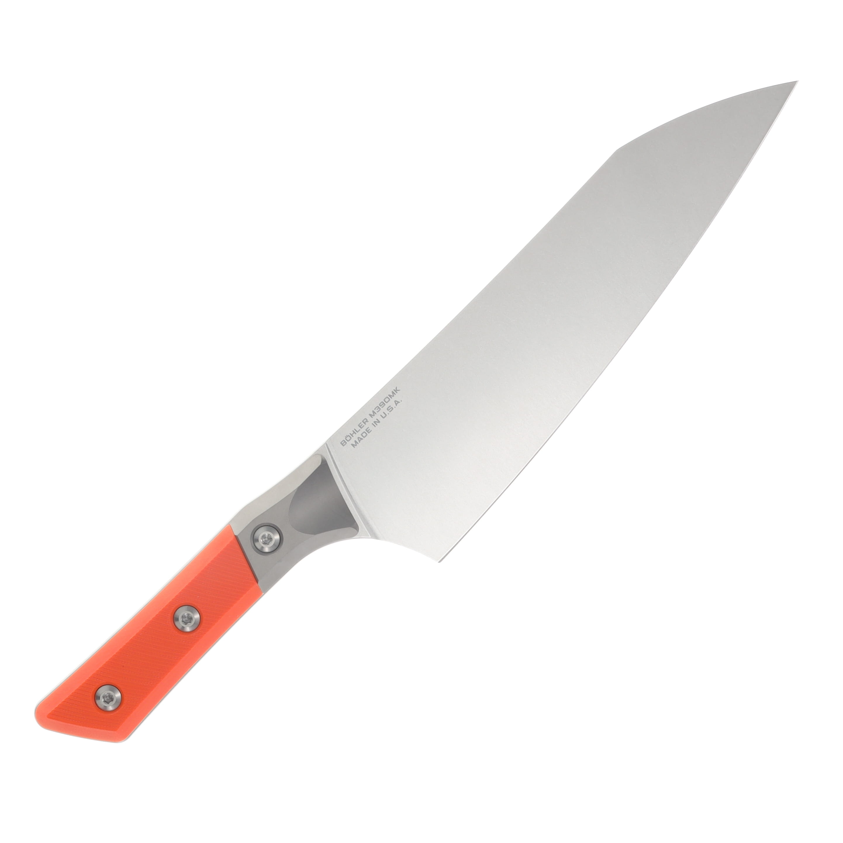 Microtech 8" Chef Knife Stonewash M390MK/Ember G-10 MT3000B10EM View 4