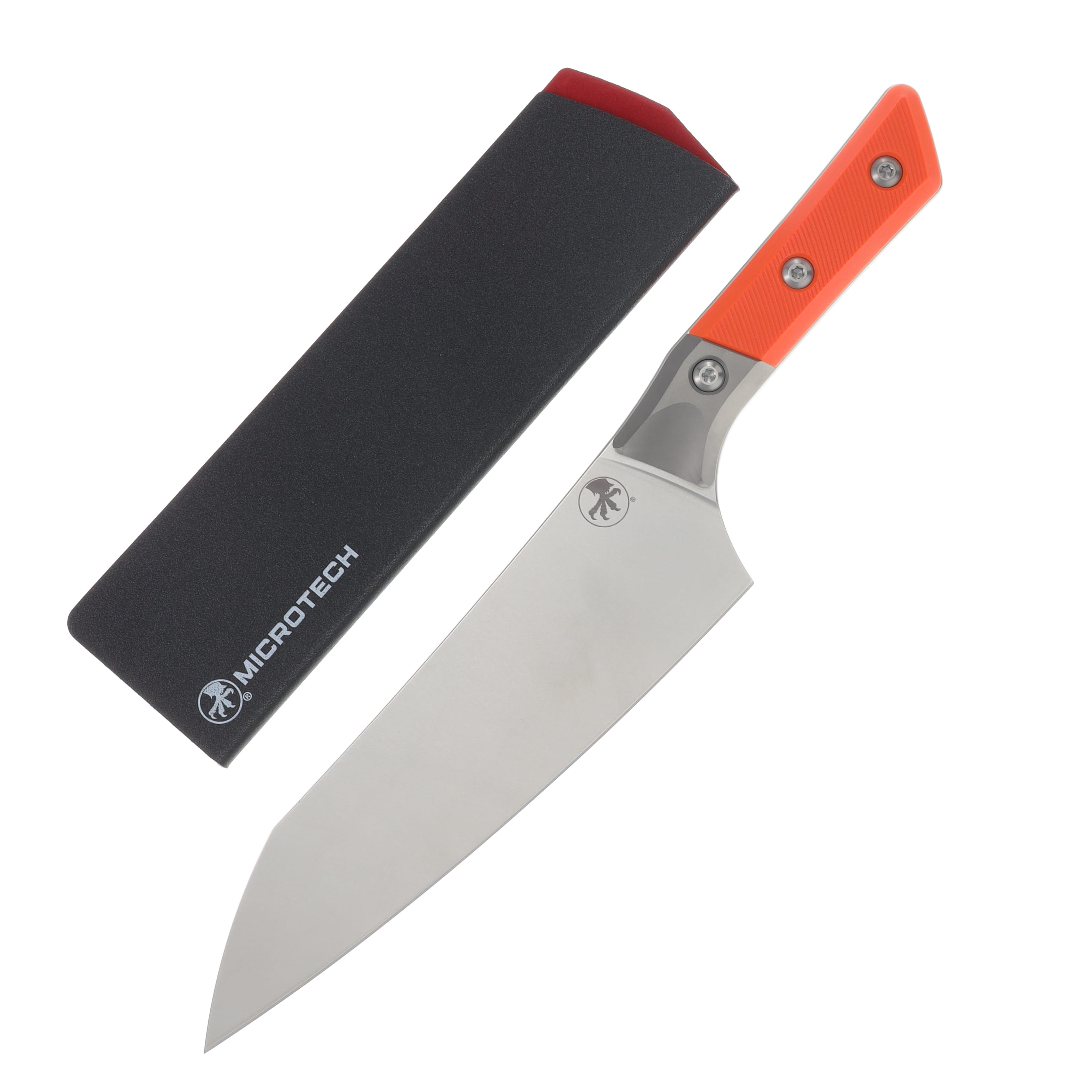 Microtech 8" Chef Knife Stonewash M390MK/Ember G-10 MT3000B10EM View 1