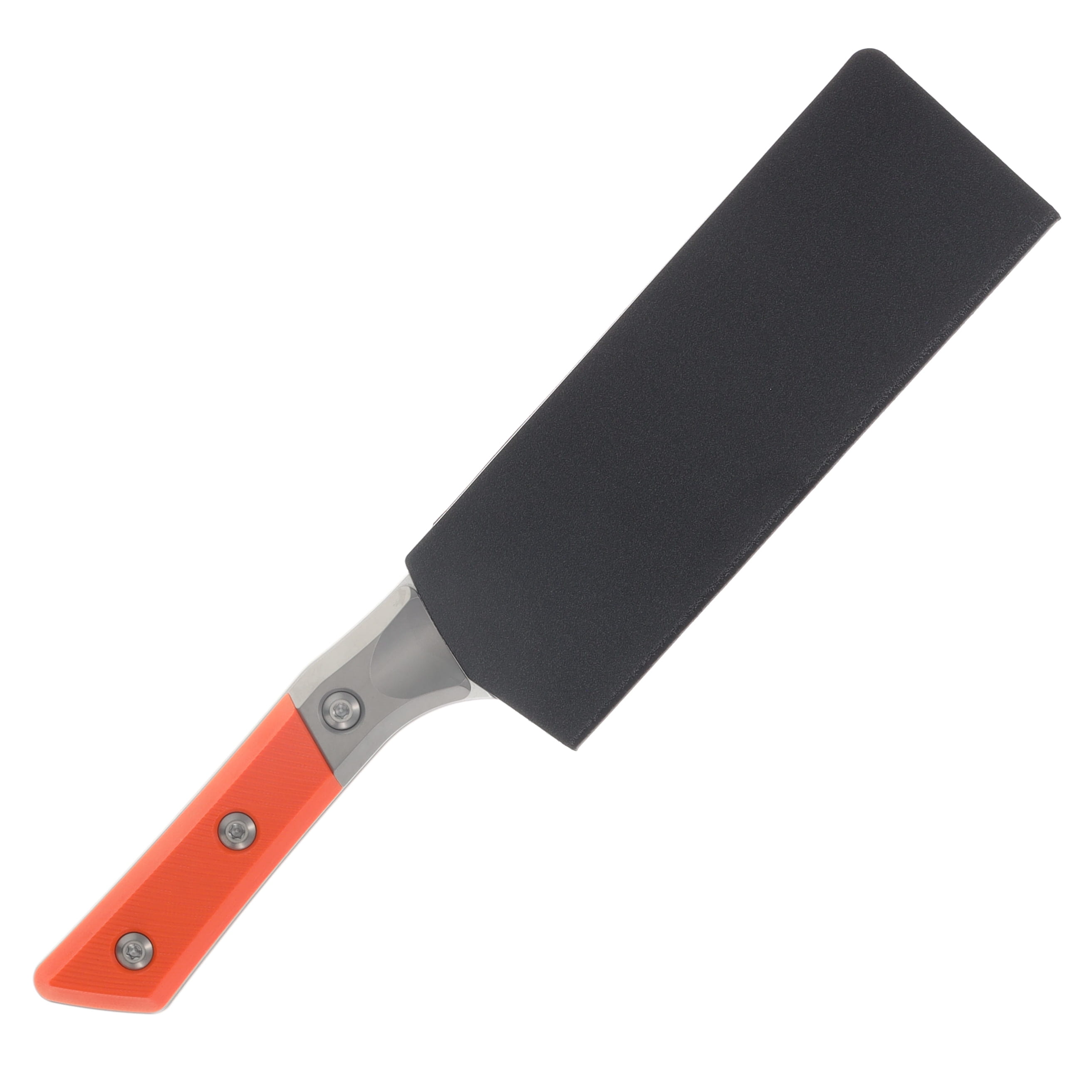 Microtech 6" Santoku Knife Stonewash/Ember G-10 with Titanium Bolsters MT3200B10EM View 6
