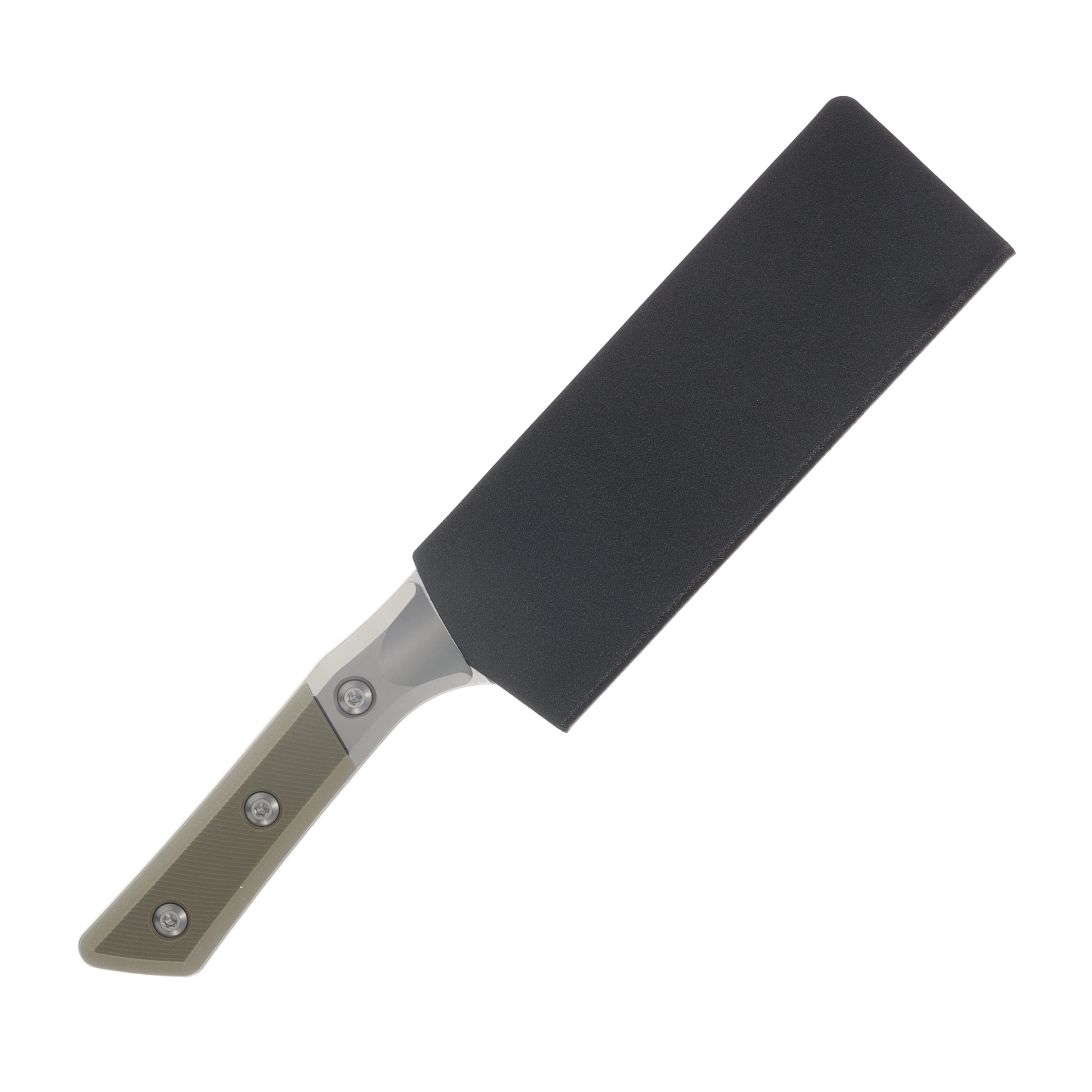 Microtech 6" Santoku Knife Stonewash/Olive Drab Green G-10 with Titanium Bolsters MT3200B10OD View 5