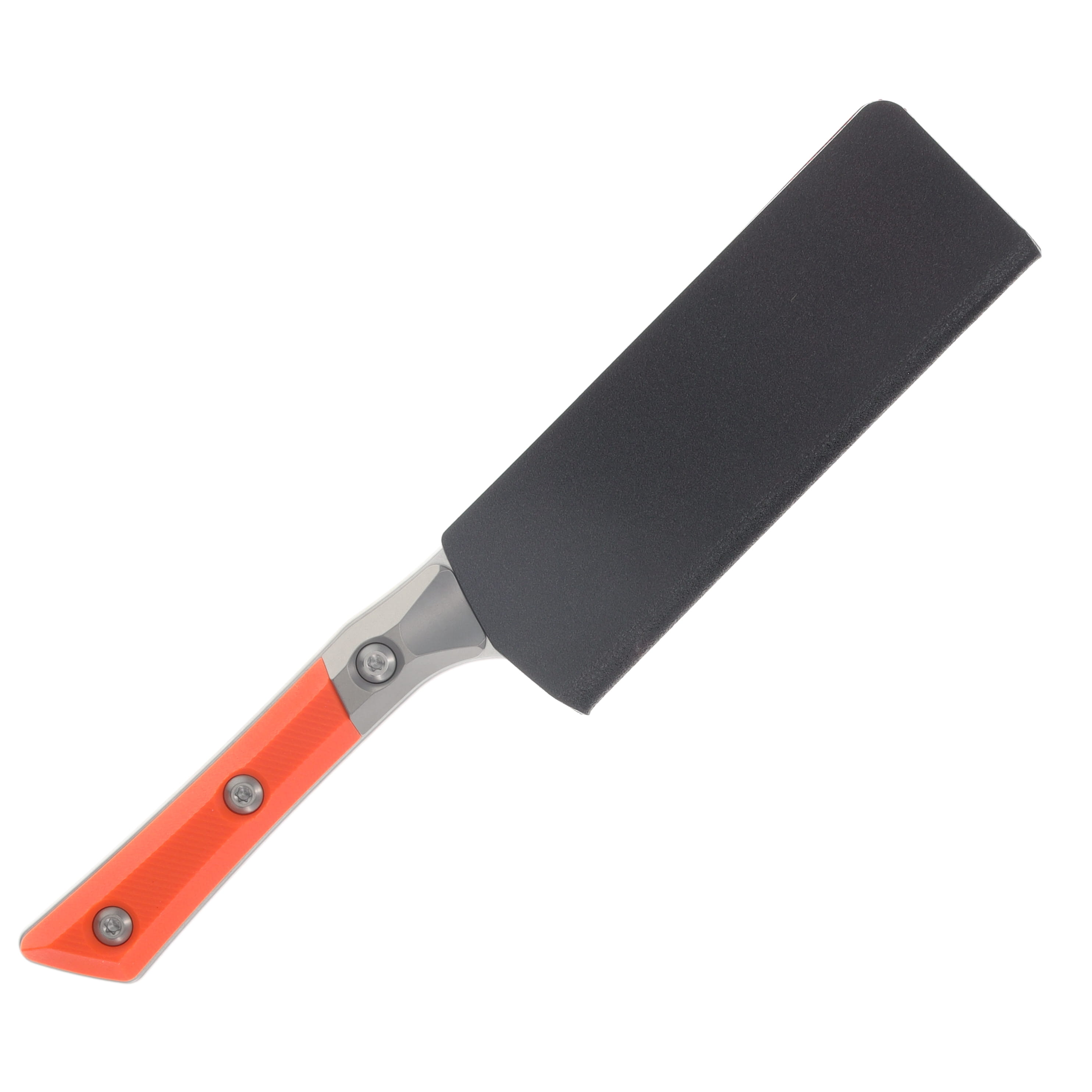 Microtech 4.2" Santoku Knife Stonewash/Ember G-10 with Titanium Bolsters MT3300B10EM View 4