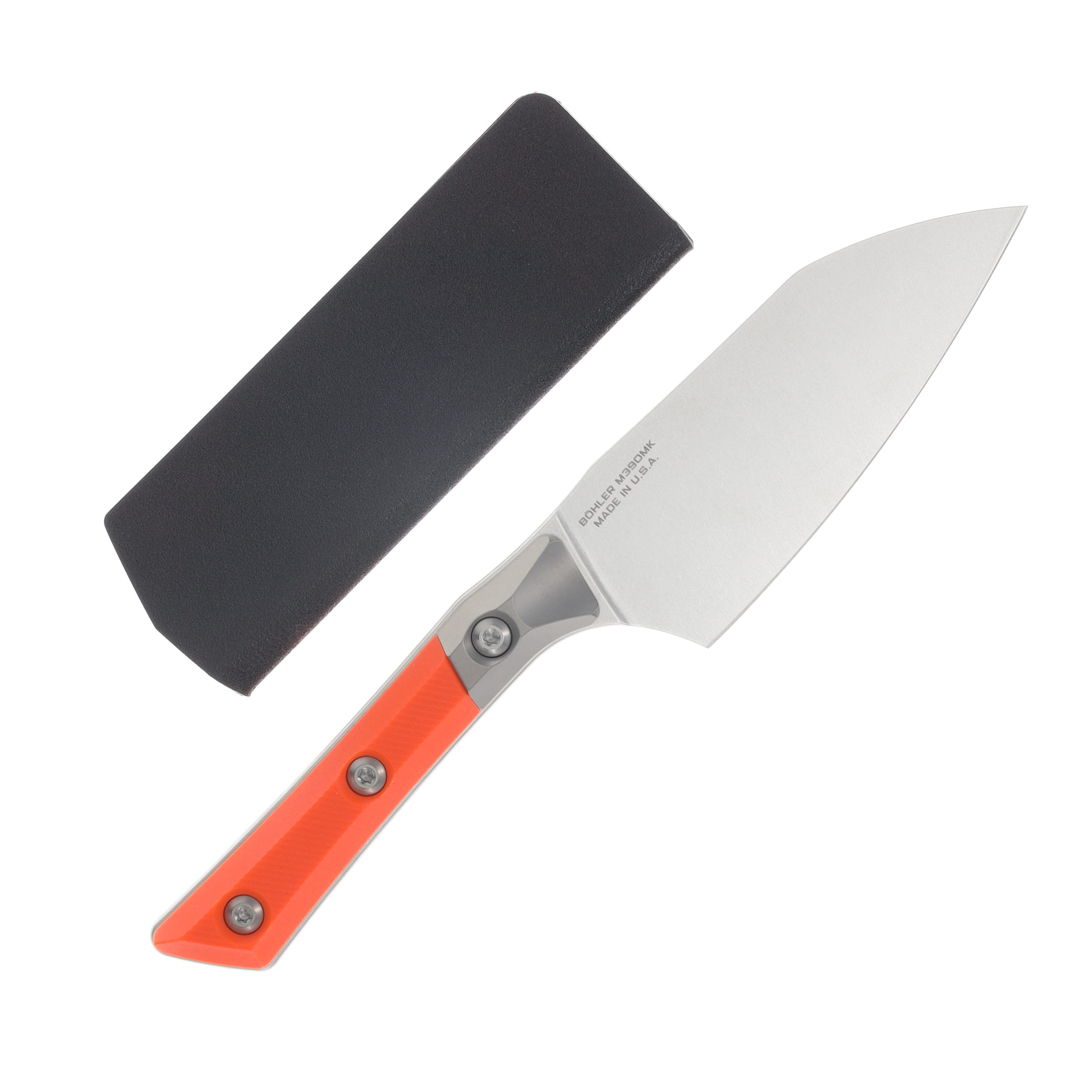 Microtech 4.2" Santoku Knife Stonewash/Ember G-10 with Titanium Bolsters MT3300B10EM View 2