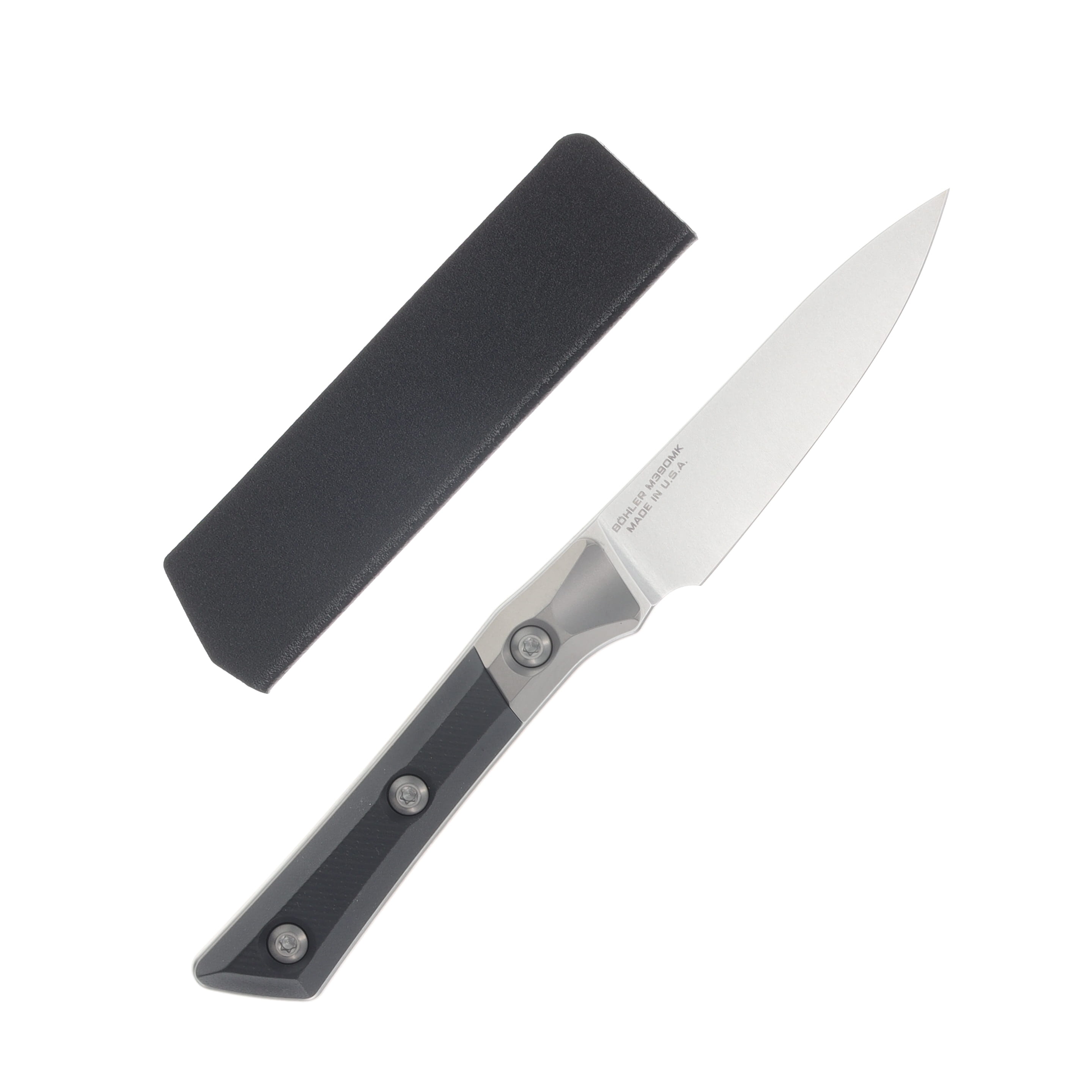 Microtech Paring Knife Stonewash/Black G-10 with Titanium Bolsters MT3500B10BK View 2