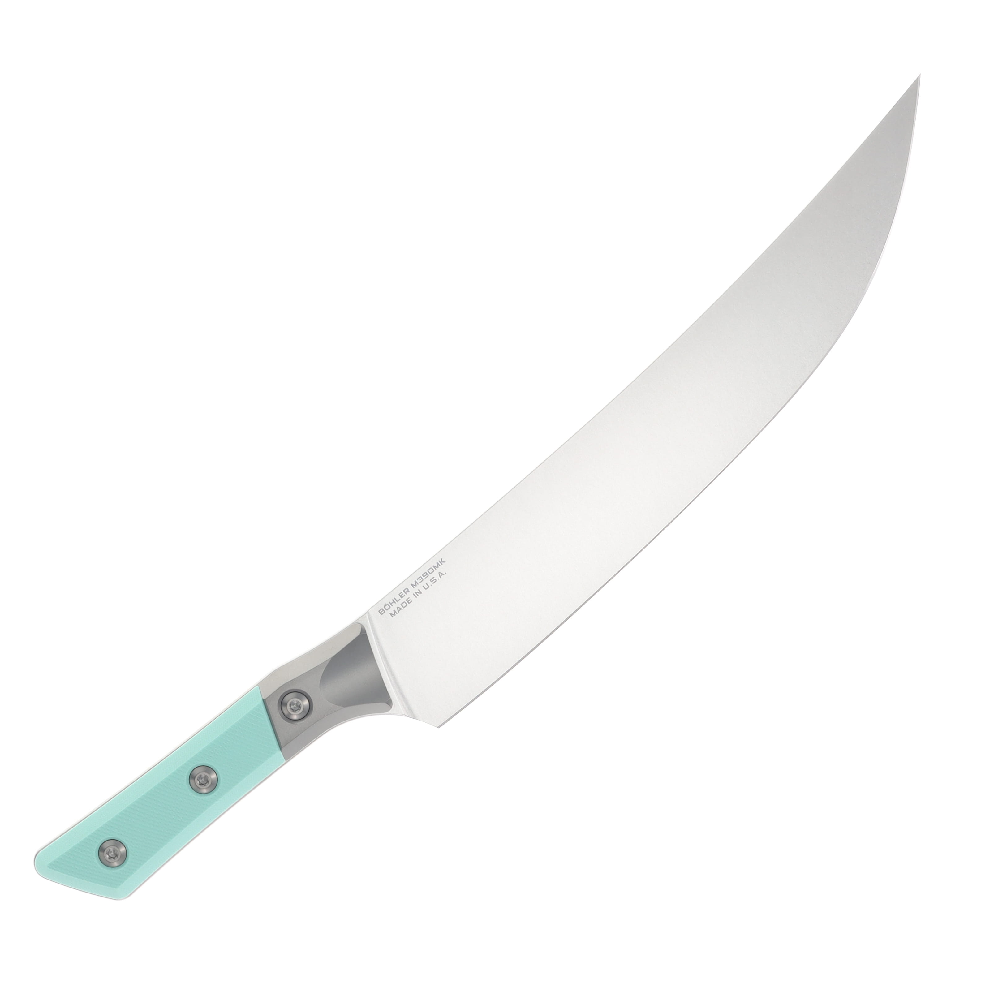 Microtech Butcher Knife Stonewash/Caribbean Blue G-10 with Titanium Bolsters MT3800B10CA View 4