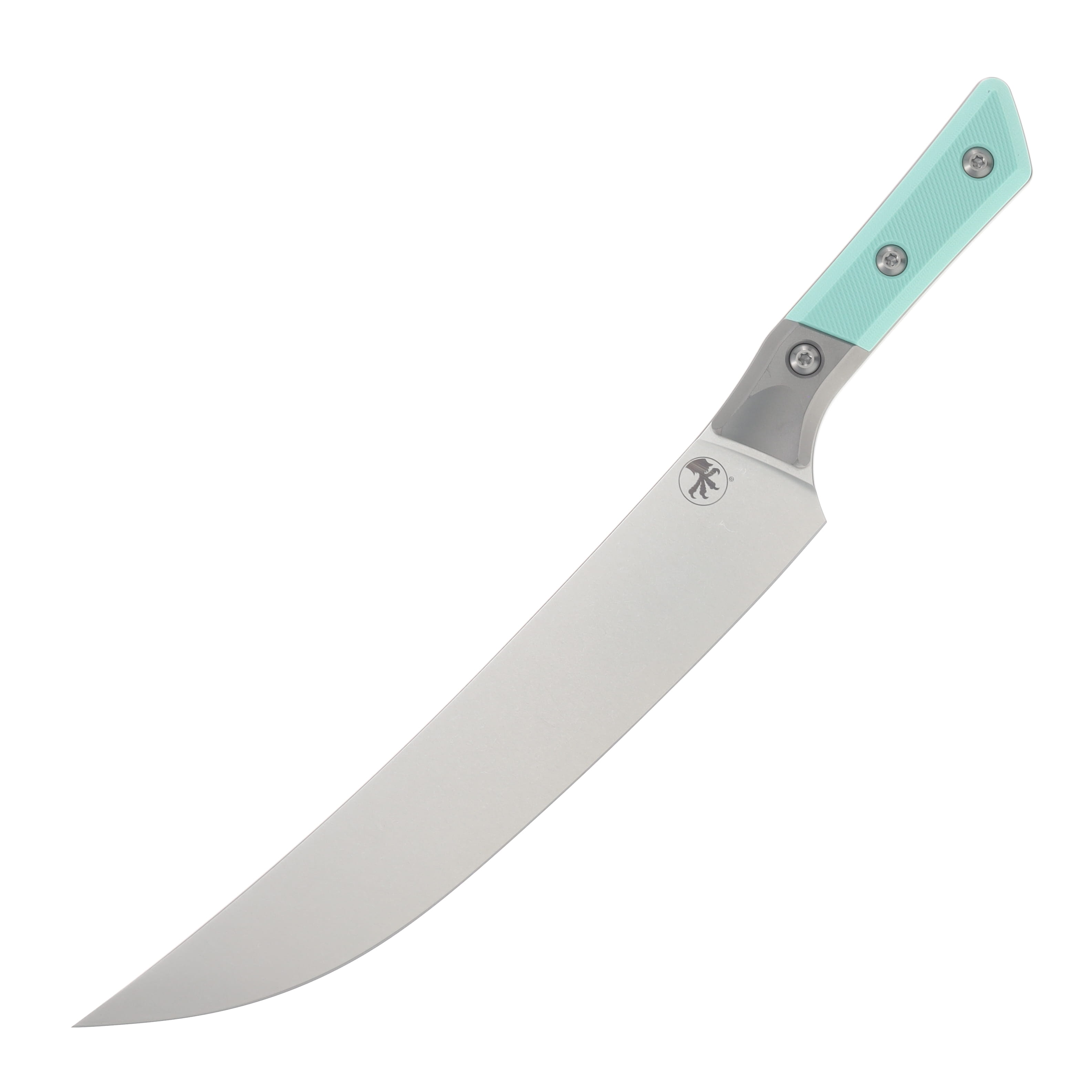 Microtech Butcher Knife Stonewash/Caribbean Blue G-10 with Titanium Bolsters MT3800B10CA View 3