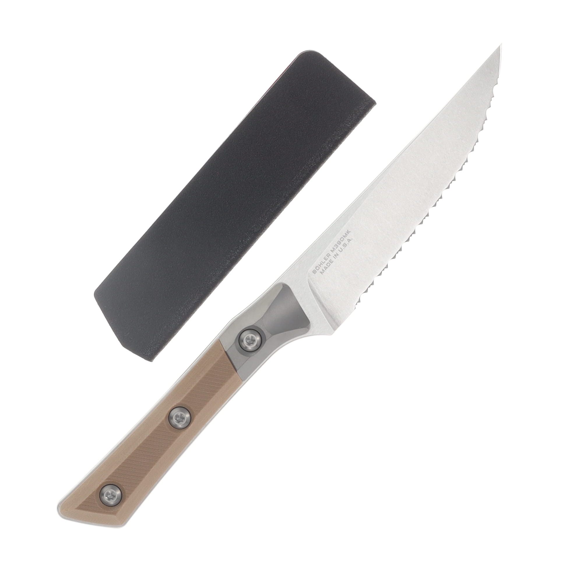Microtech 4.5" Steak Knife Stonewash M390MK/Coyote Tan G-10 MT3600B12SETCE View 6