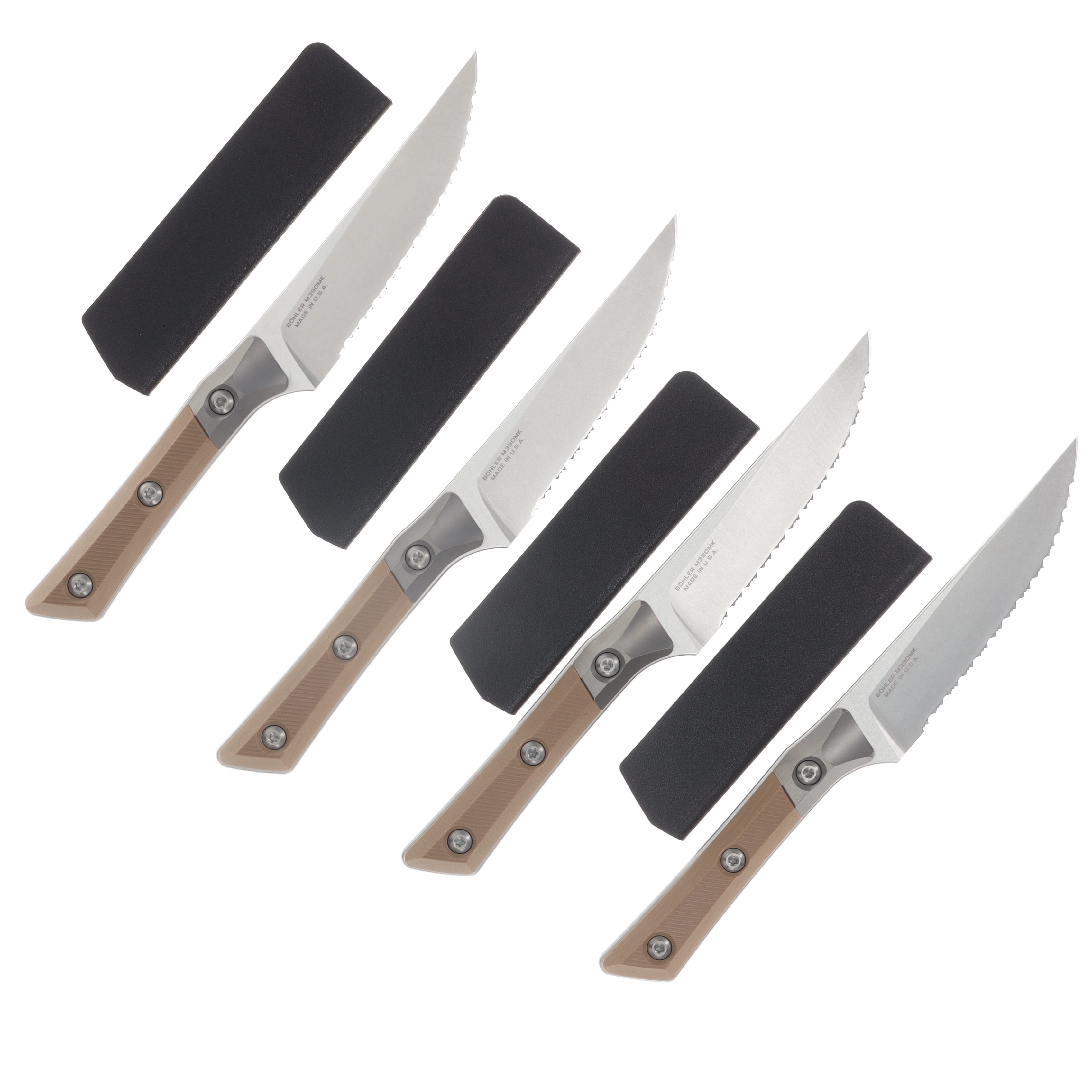Microtech 4.5" Steak Knife Stonewash M390MK/Coyote Tan G-10 MT3600B12SETCE View 2