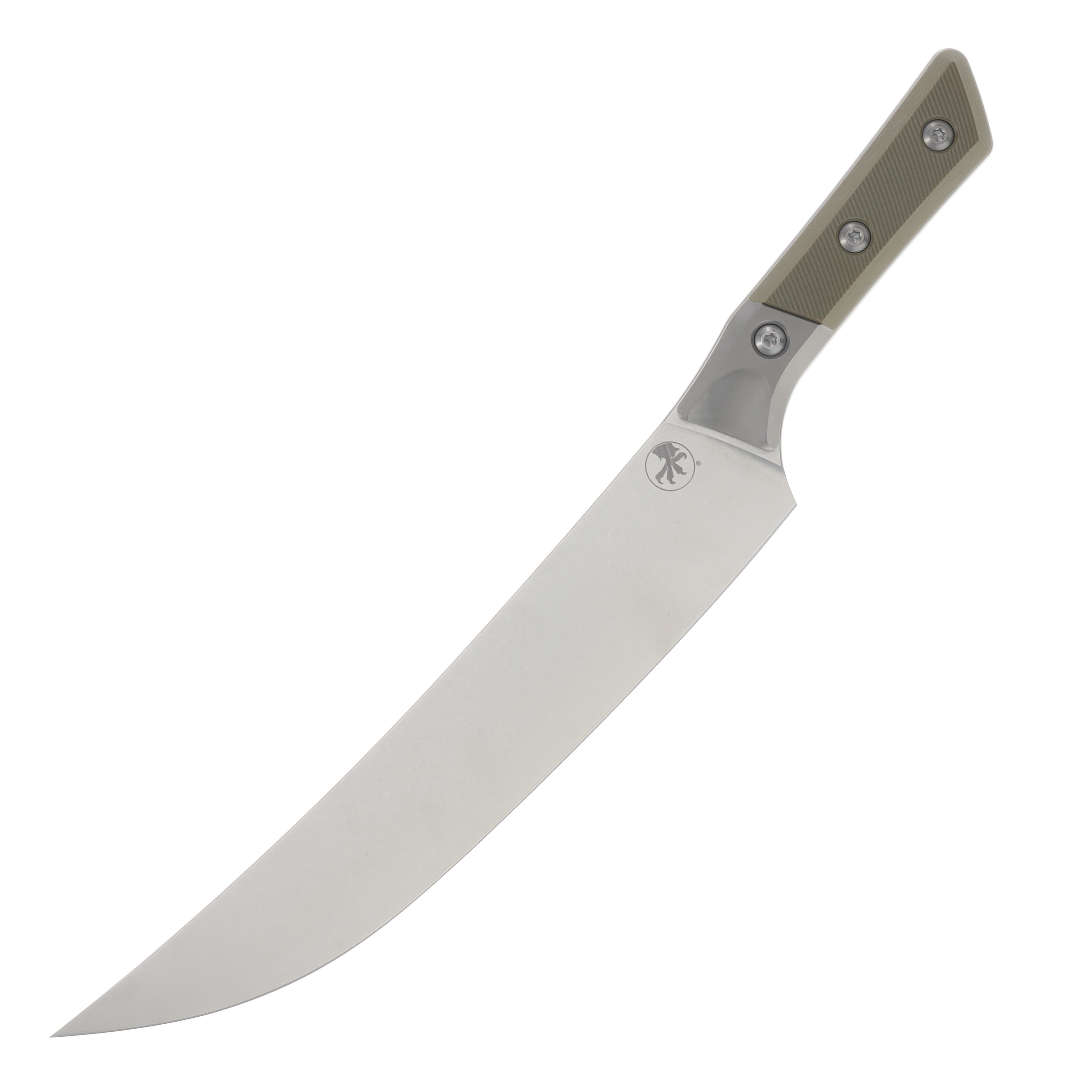 Microtech Butcher Knife Stonewash/Olive Drab Green G-10 with Titanium Bolsters MT3800B10OD View 3
