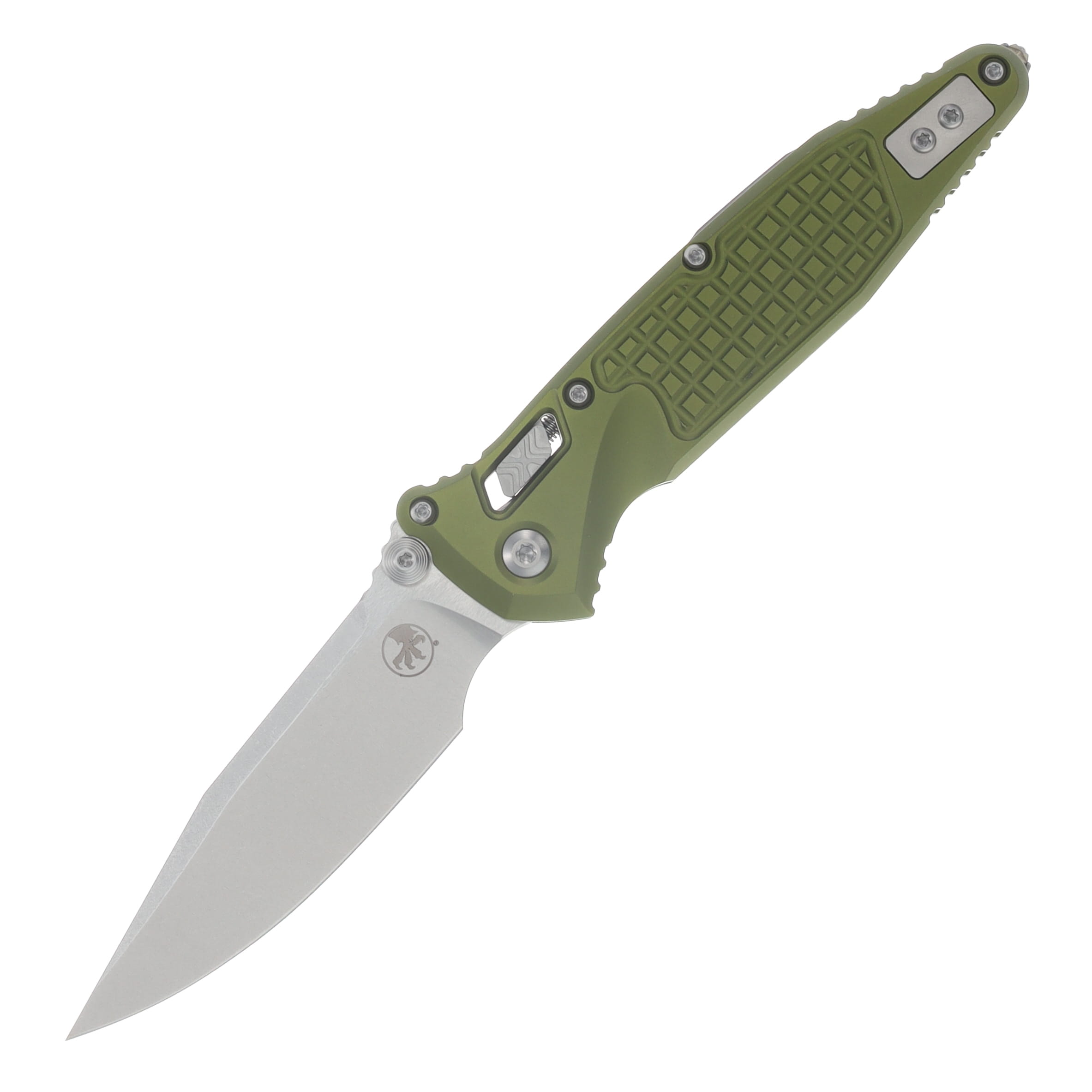 Microtech SOCOM RAM-LOK Folding Knife Stonewash S/E Frag Patterned OD Green MT160RL10FROD View 1