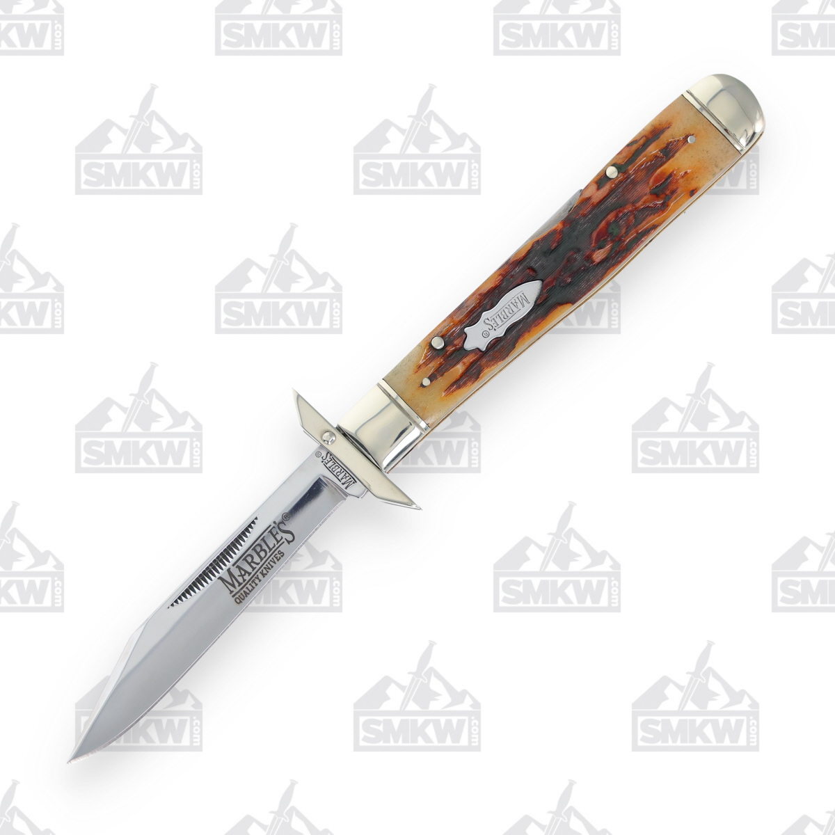 Marble's Brown Stag Swing Guard Pocket Knife MR109 View 3