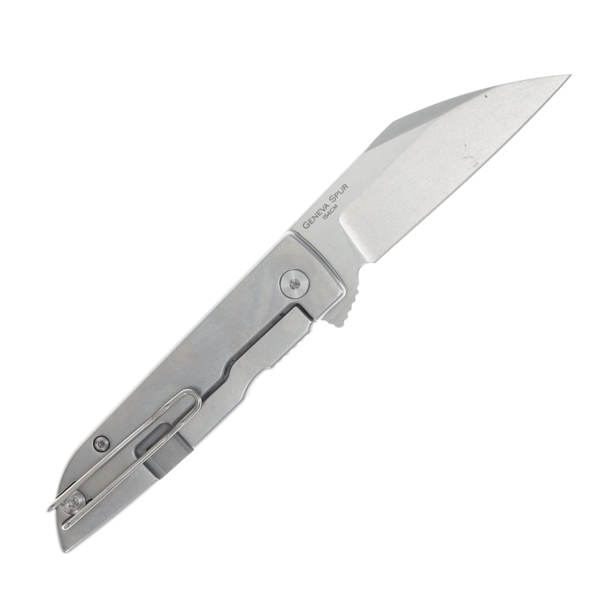 Finch Knife Co Geneva Spur Framelock Folder Abalone Handle 154CM Wharncliffe GS600 View 2