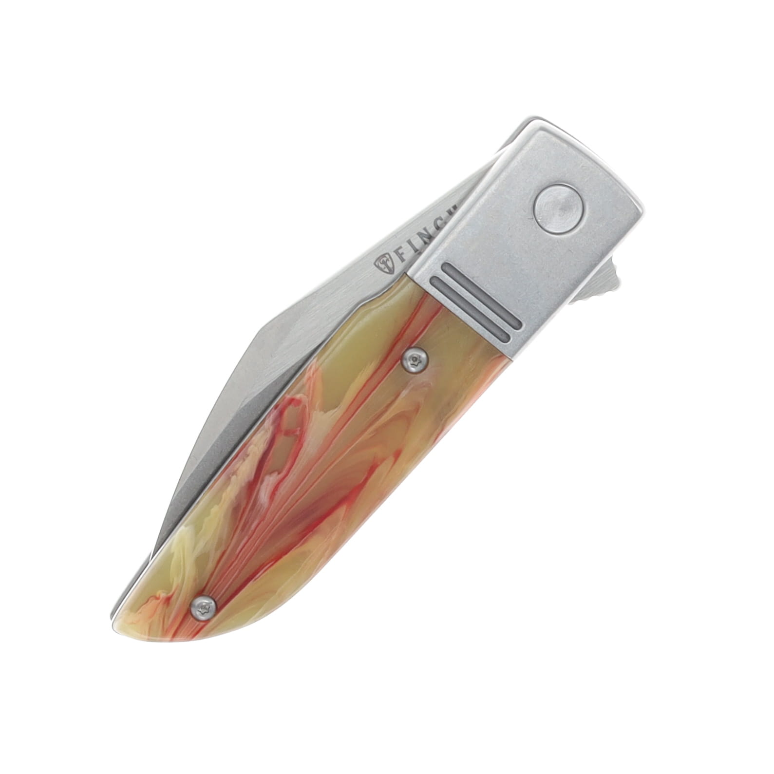 Finch Knife Co Geneva Spur Framelock Folder Cream Soda Resin 154CM Wharncliffe GS530 View 6