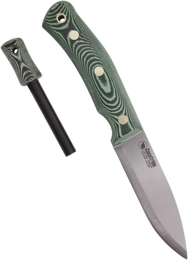 Casstrom No 10 SFK Fixed Blade Green Micarta Satin Scandi 14C28N W/Sheath View 1