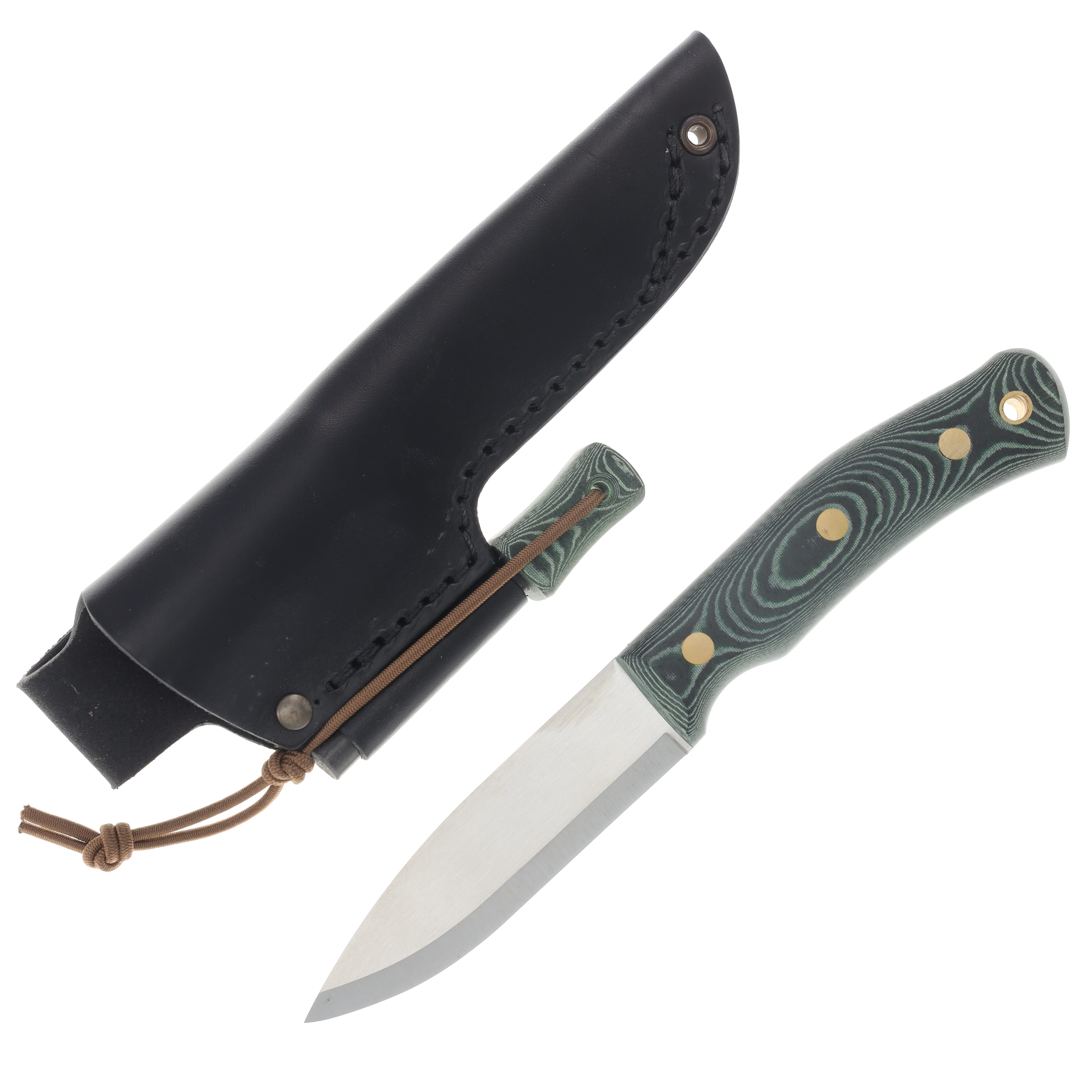 Casstrom No 10 SFK Fixed Blade Green Micarta Satin Scandi 14C28N W/Sheath View 1