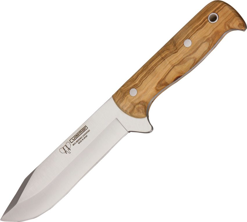 Cudeman Hunter Olive Wood Fixed Knife 5.13in 440 Stainless Steel W/Belt Sheath CUD119L View 1