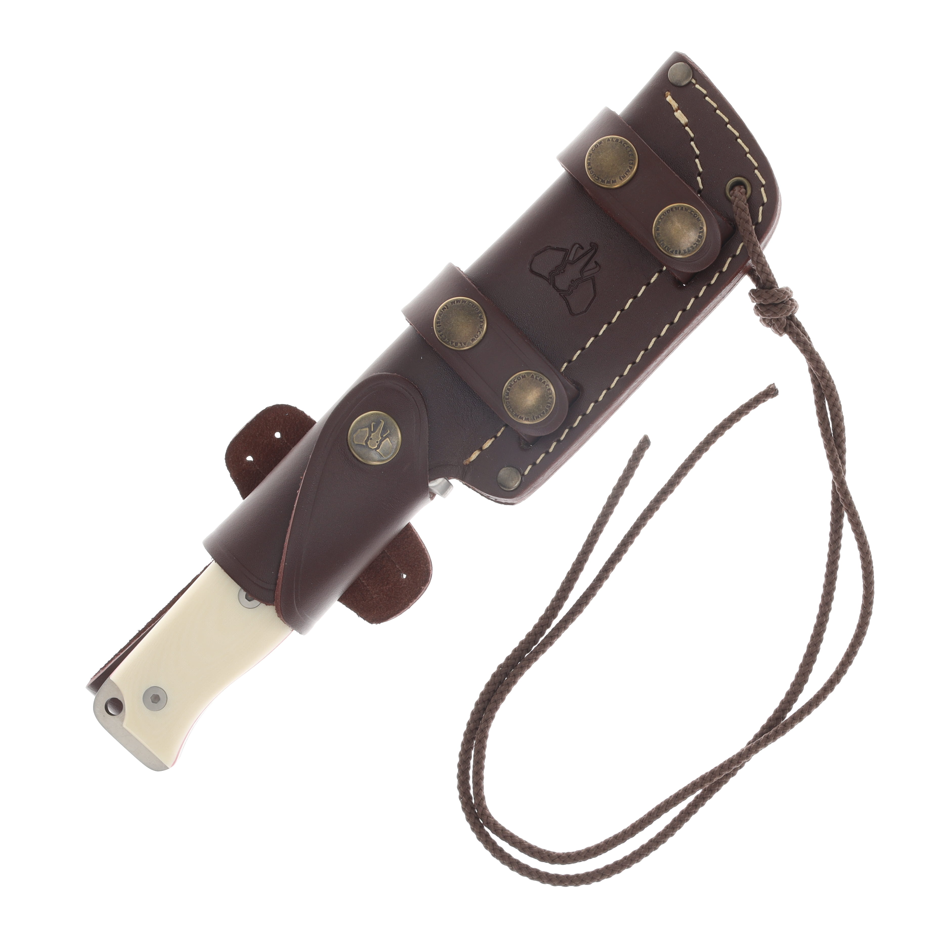 Cudeman MT5 Survival Fixed Knife White Micarta W/Red Liners N695 Drop Point CUD120B View 5