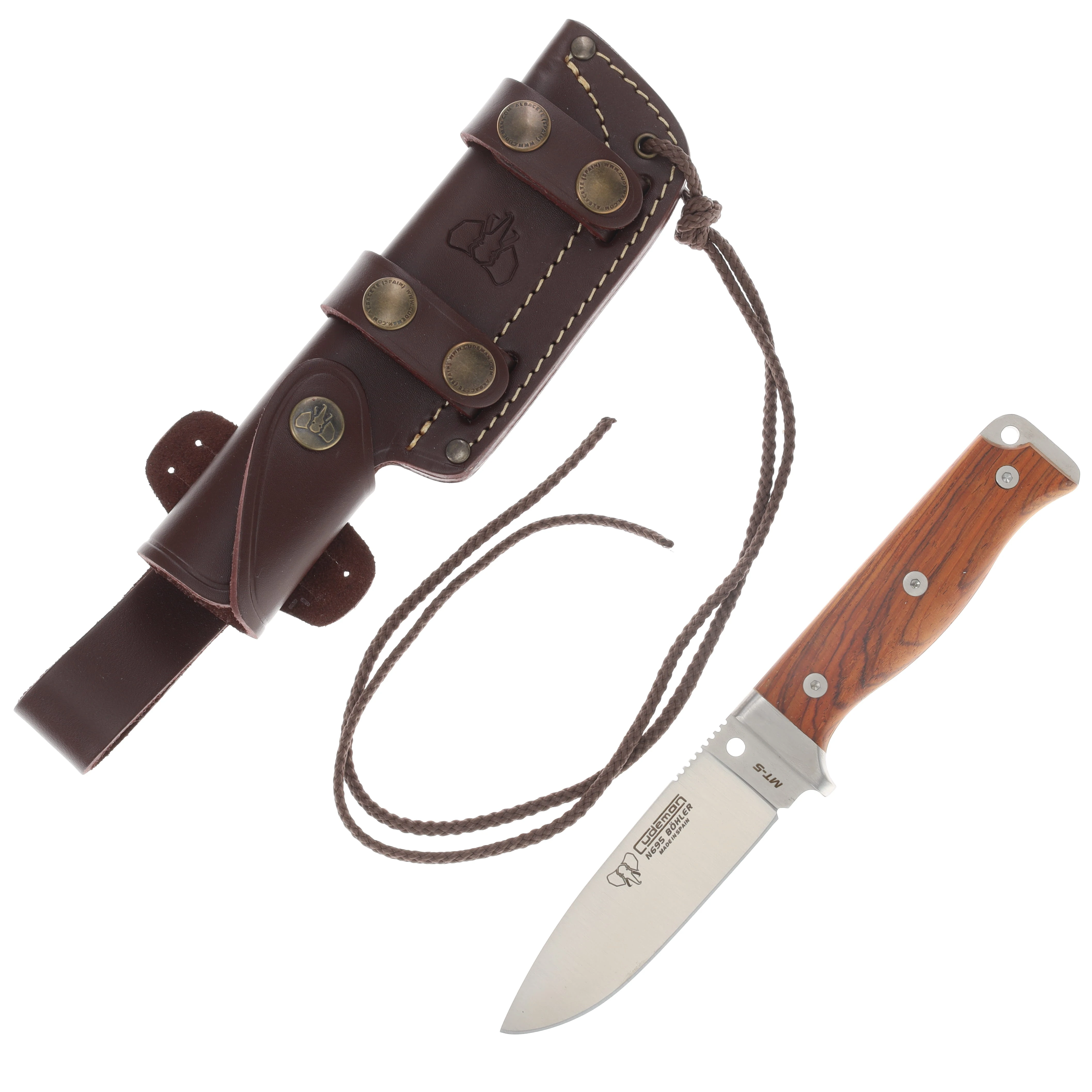 Cudeman MT5 Survival Fixed Knife Cocobolo Wood N695 Drop Point W/Sheath CUD120K View 1