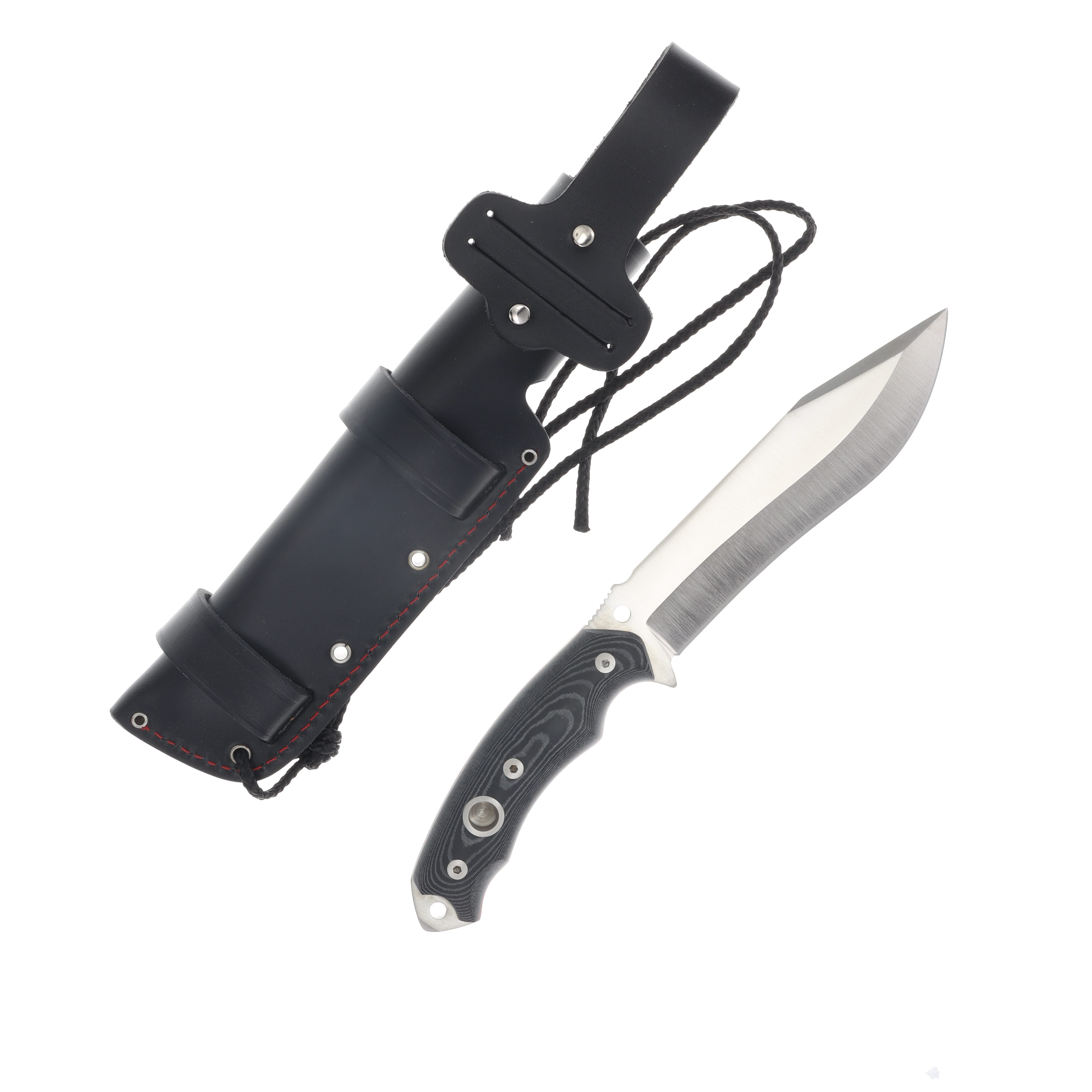Cudeman Survival Fixed Blade Black-Gray Micarta 6in Satin N695 W/Sheath CUD125M View 2