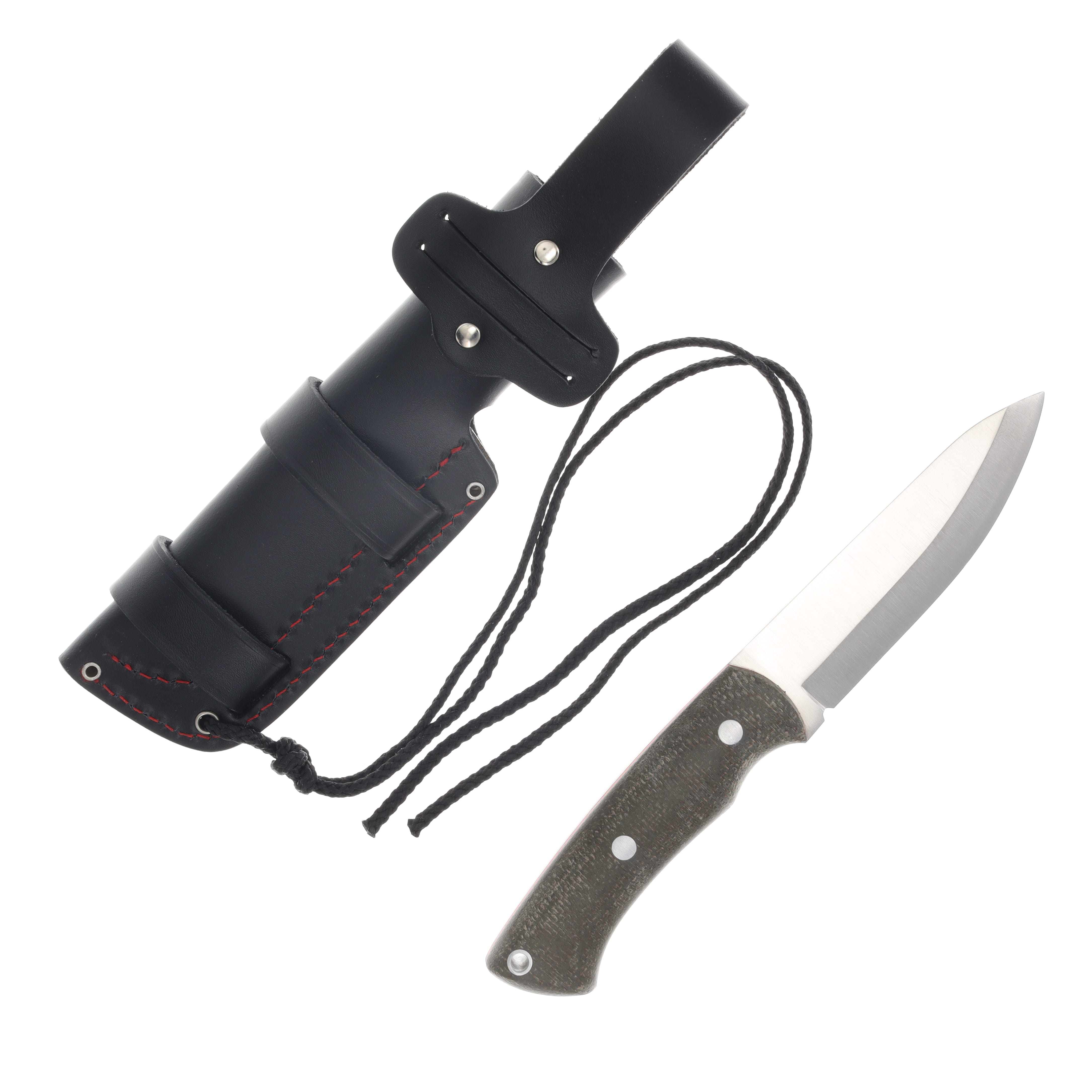 Cudeman Bushcrafter Fixed Blade Green Canvas Micarta Satin Scandi N690 W/Sheath CUD206F View 2