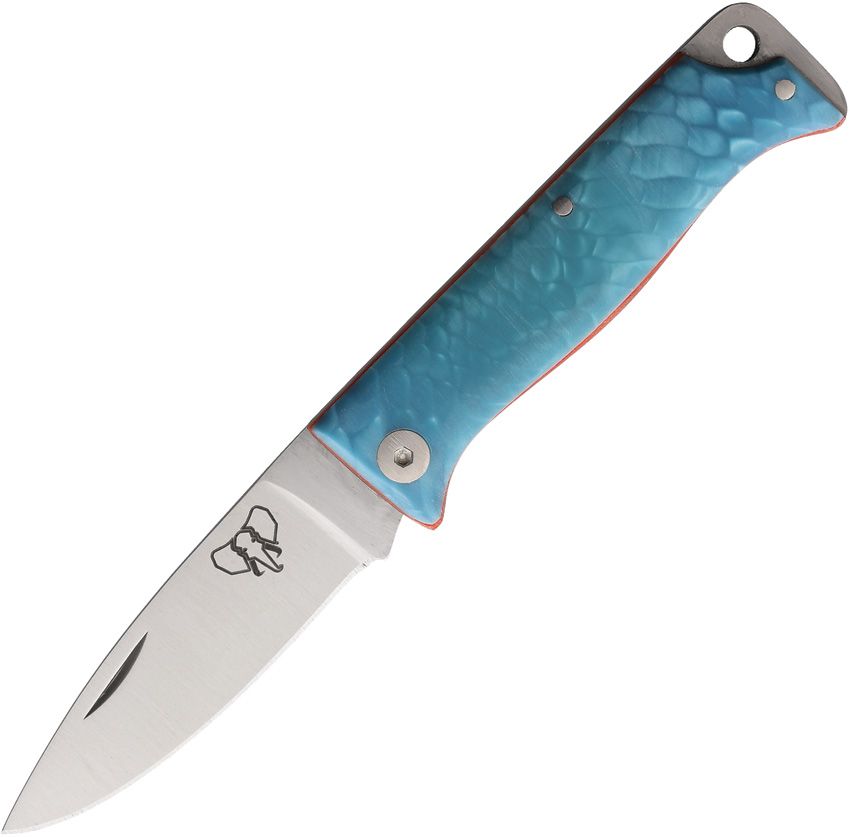 Cudeman MT-10 Folder Blue Juma 1.5in Satin Drop Point W/Black Pouch CUD332JA View 3